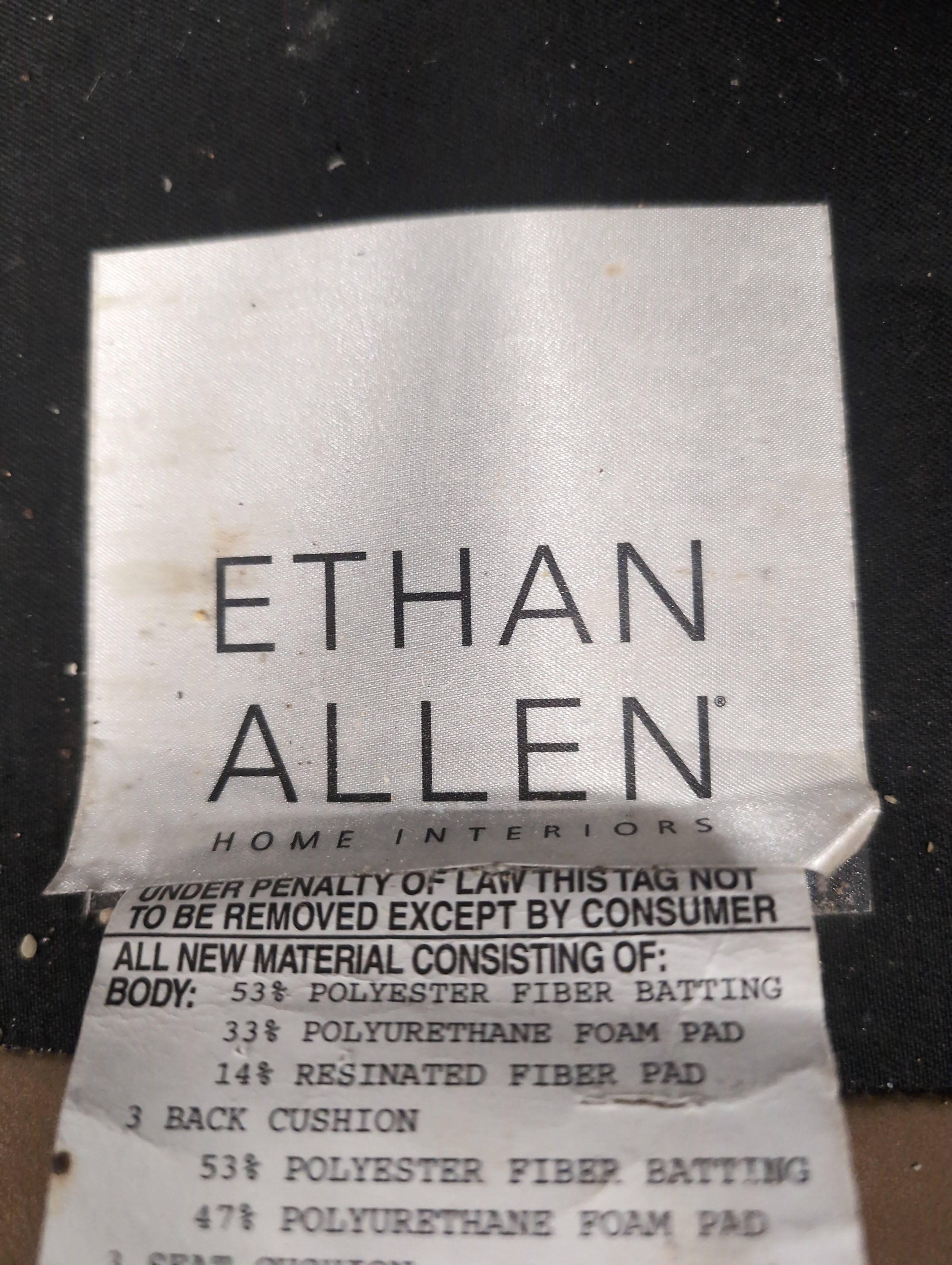 Ethan Allen Leather Sofa with Rolled Arms