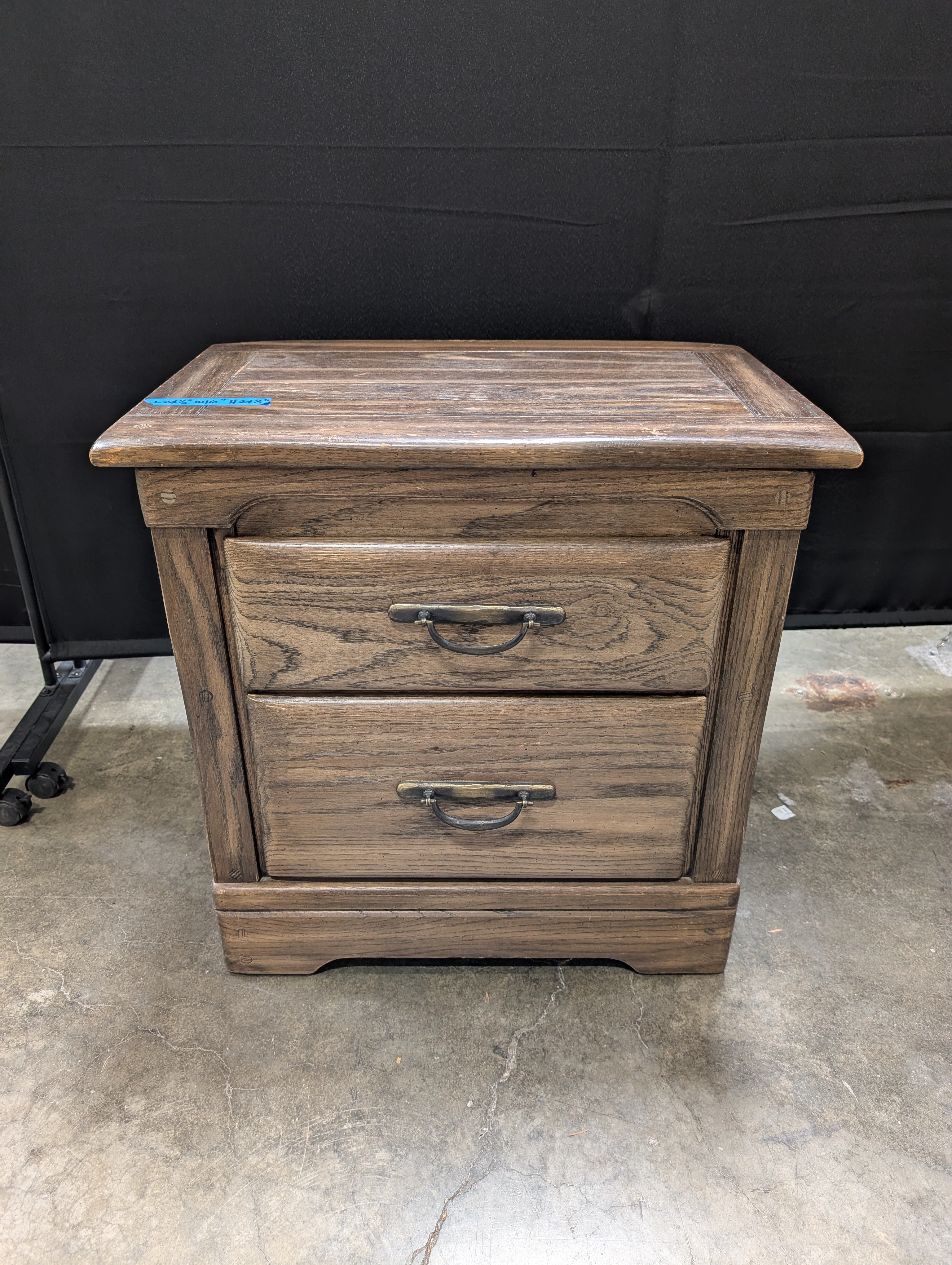 Harrison Two-Drawer Nightstand in Rustic Wood