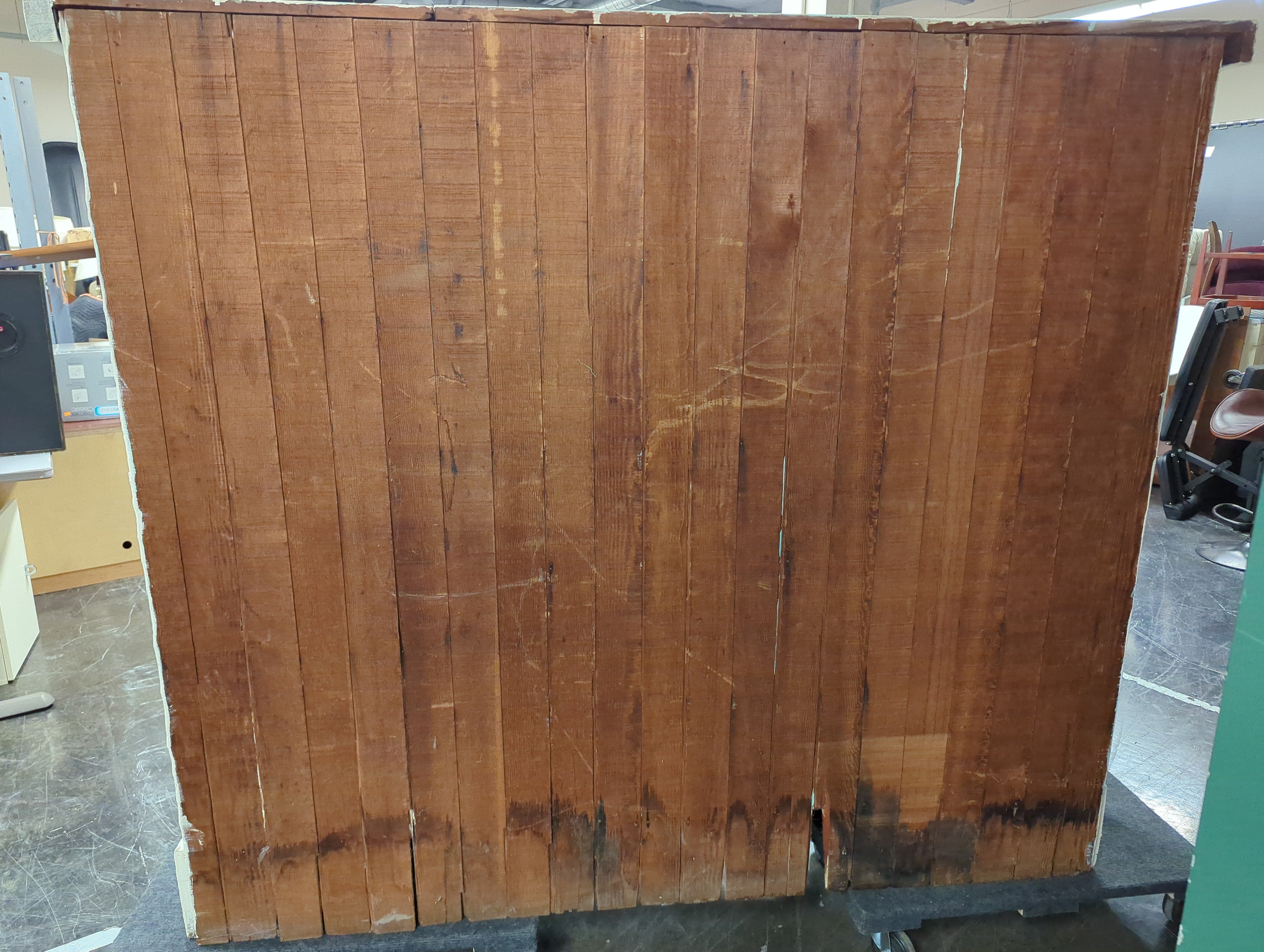 Rustic Wood Cabinet with White Accents