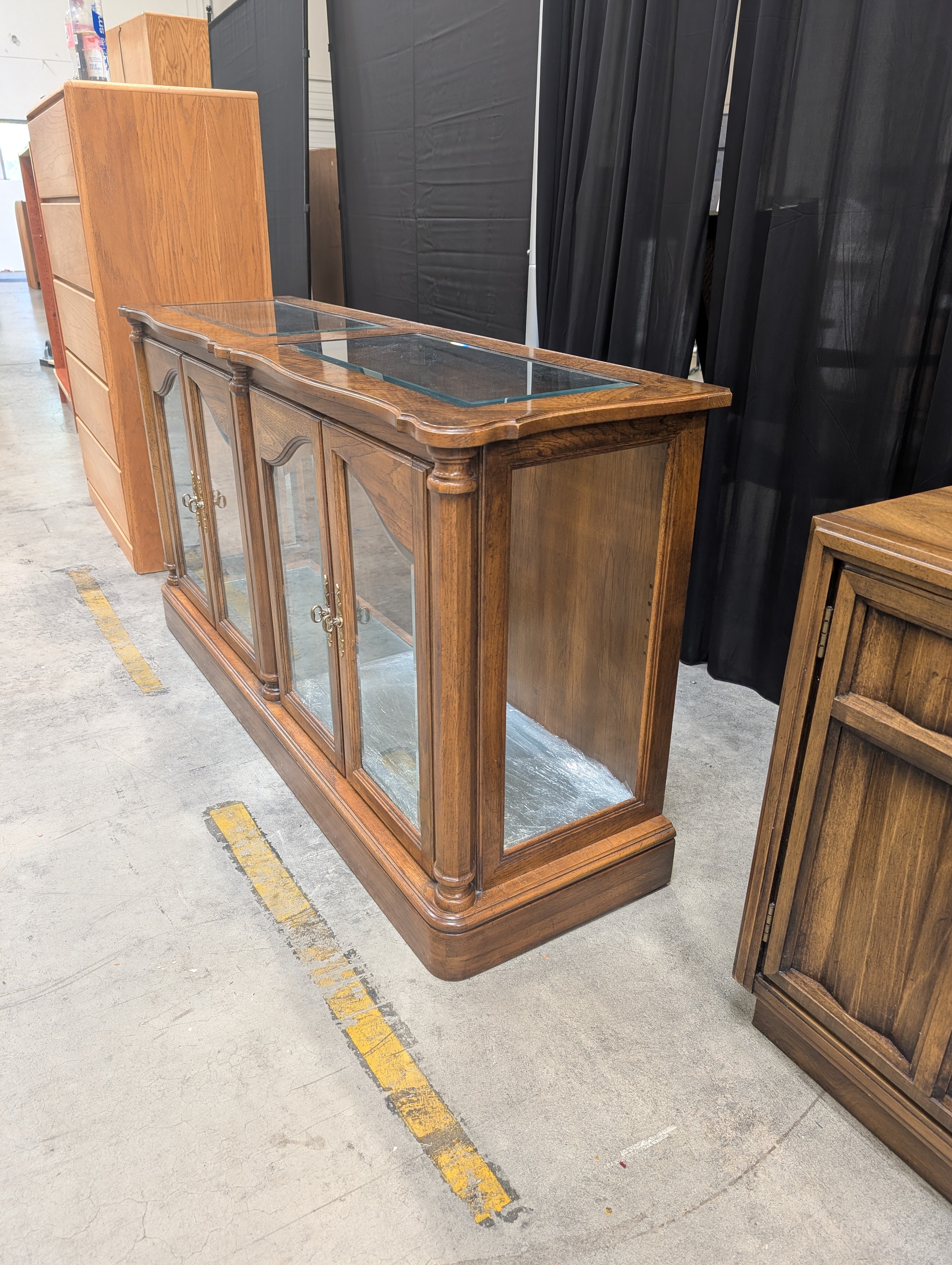 Traditional Four-Door Buffet with Glass Inserts