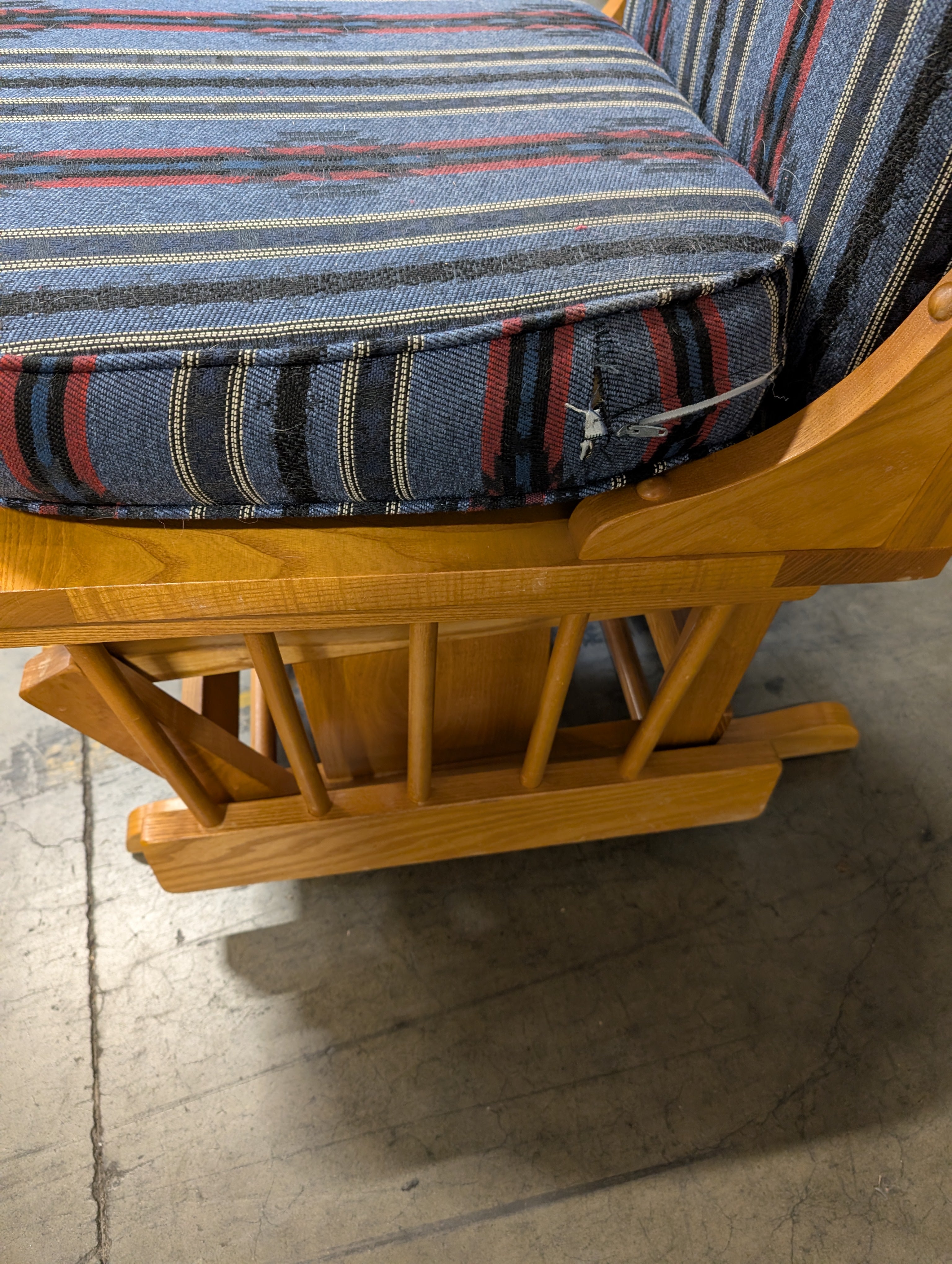 Southwestern Upholstered Wooden Glider Rocker Chair