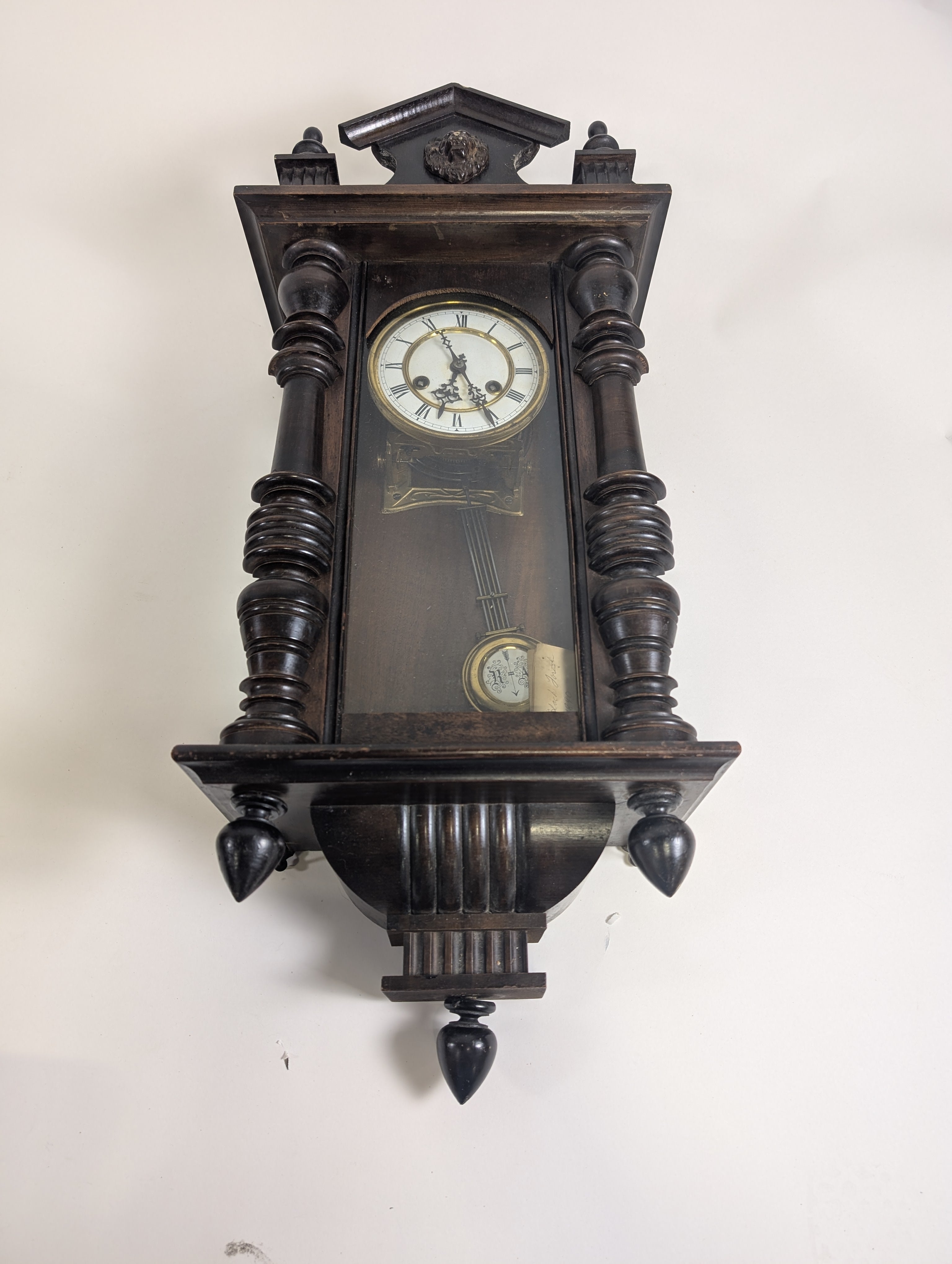 Antique Dark Wood Grandfather Clock