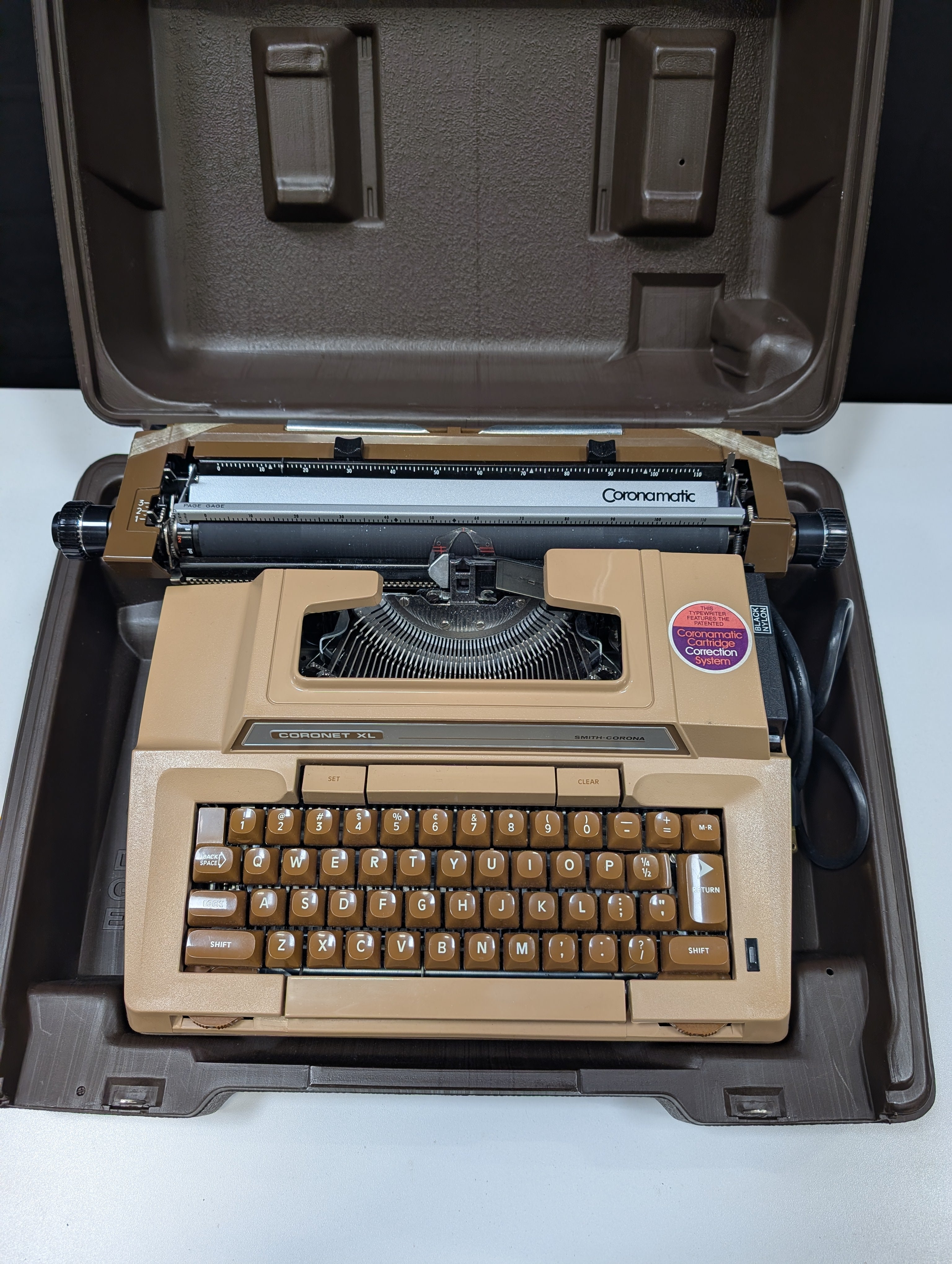 Vintage Smith-Corona Hard-Shell Attache Case Brown