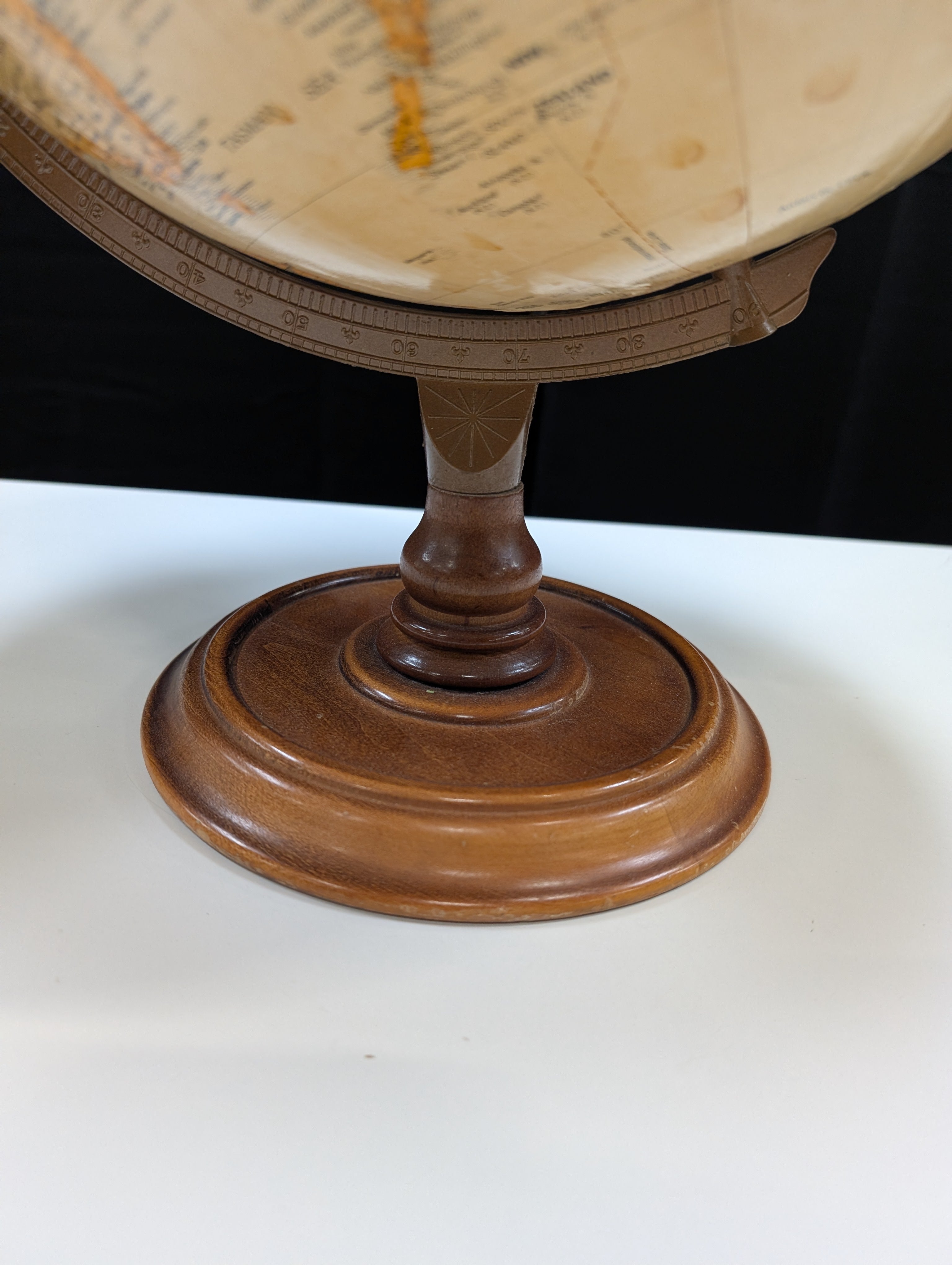 REPLOGLE 12" Decorative World Globe with Wooden Pedestal Base