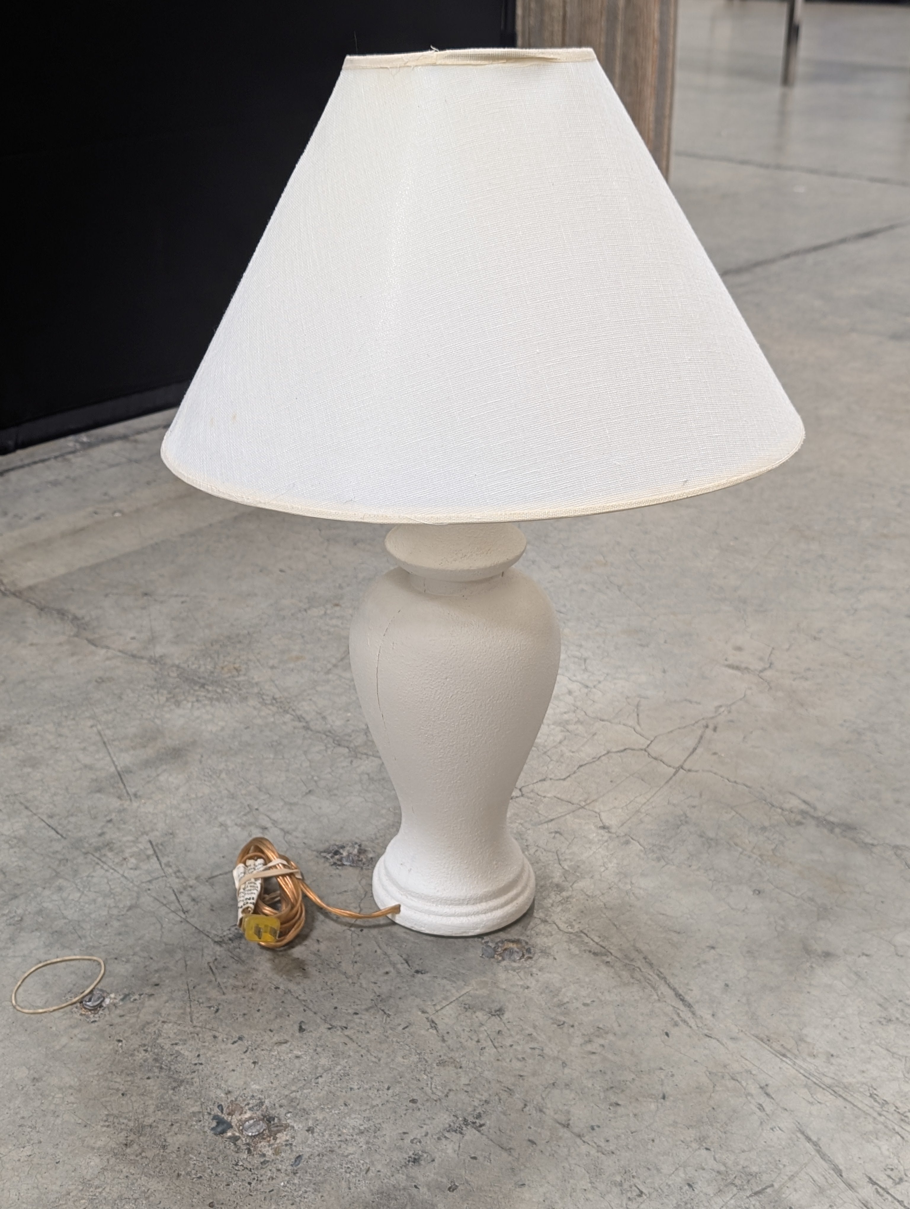 Classic White Ceramic Base Table Lamp with Fabric Shade