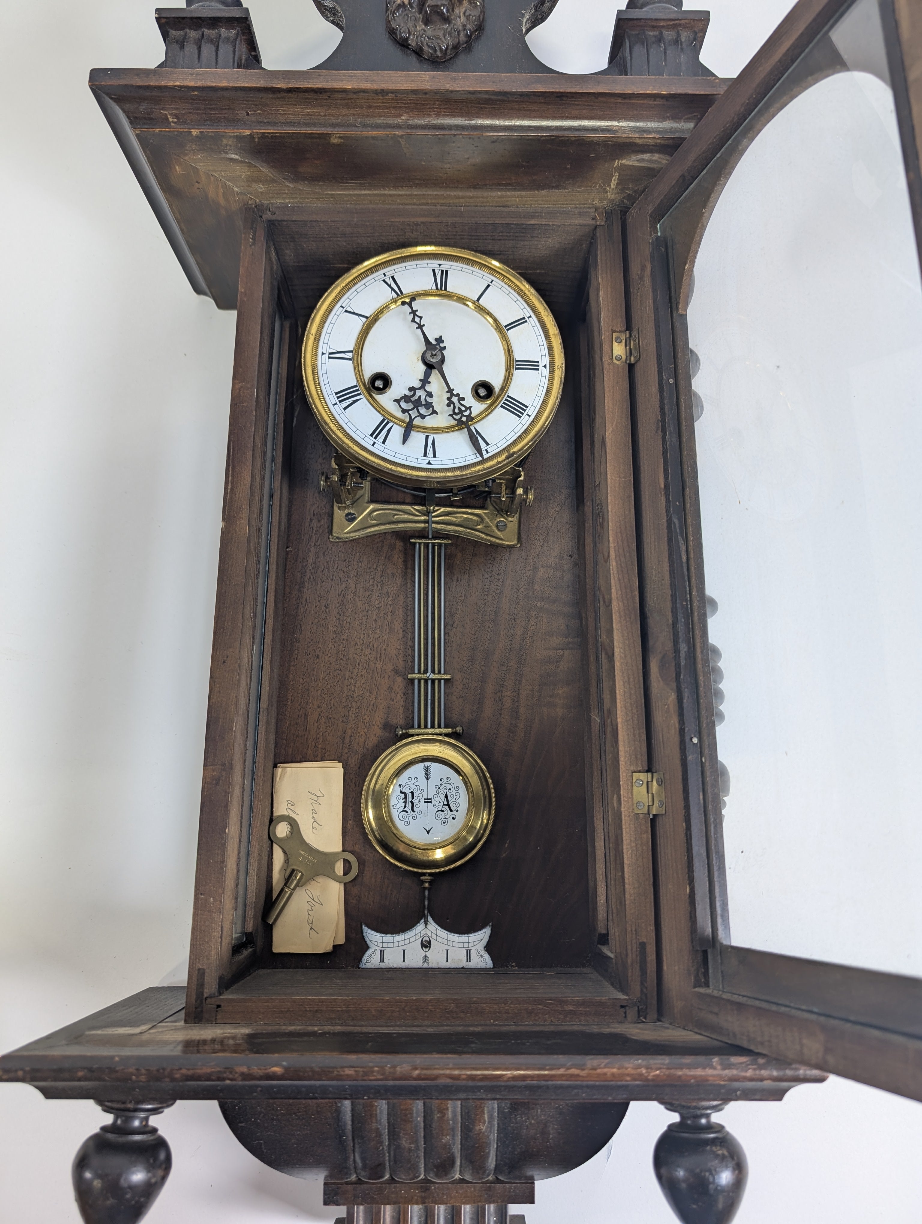 Antique Dark Wood Grandfather Clock