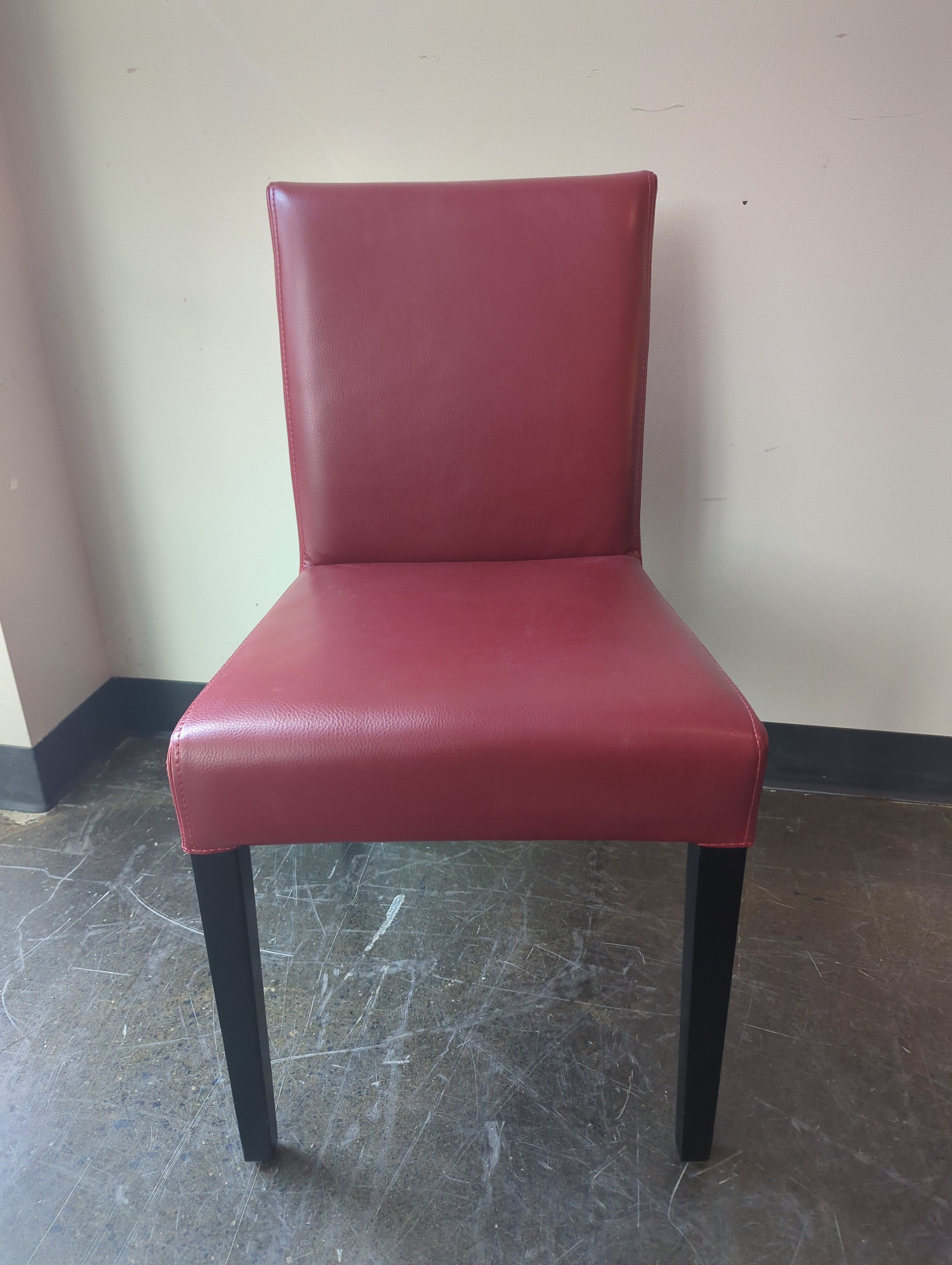 Vibrant Red Leather Dining Chair