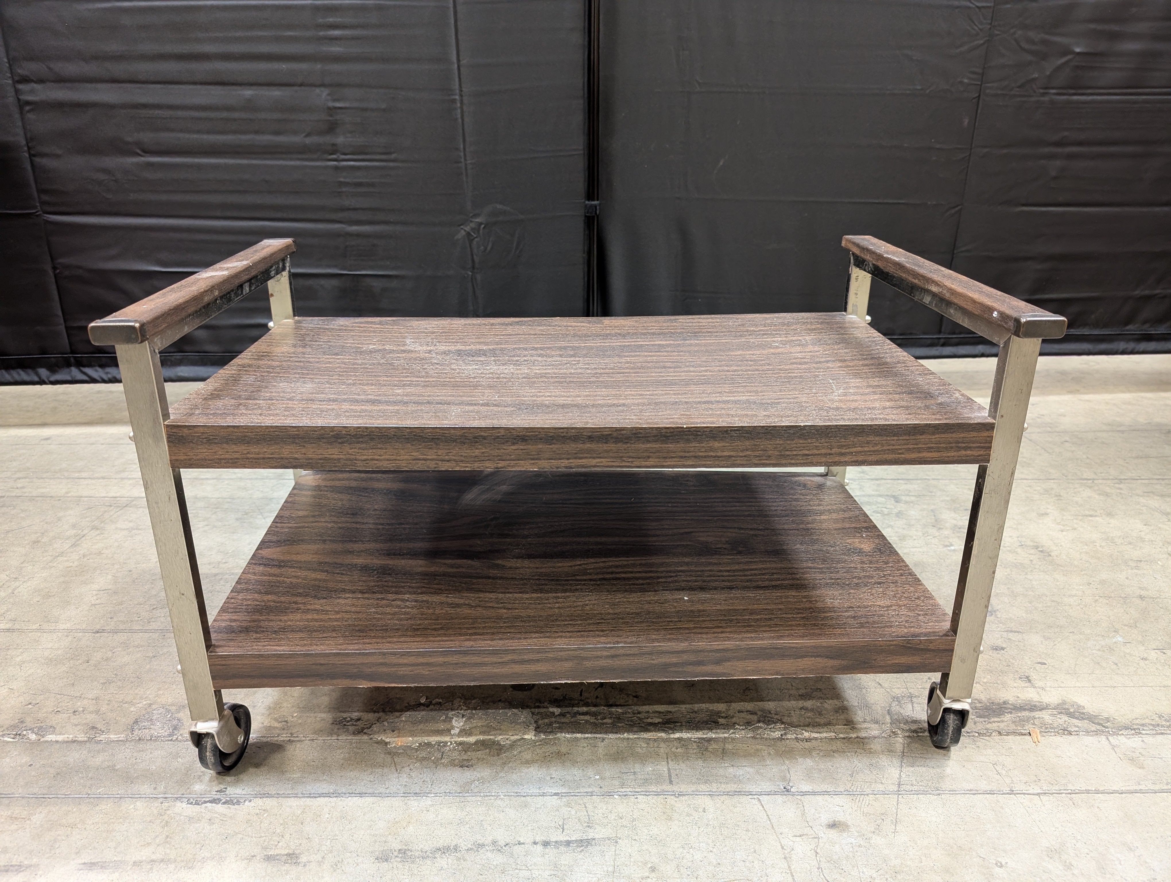 Mid-Century Style Two-Tier Rolling Utility Cart