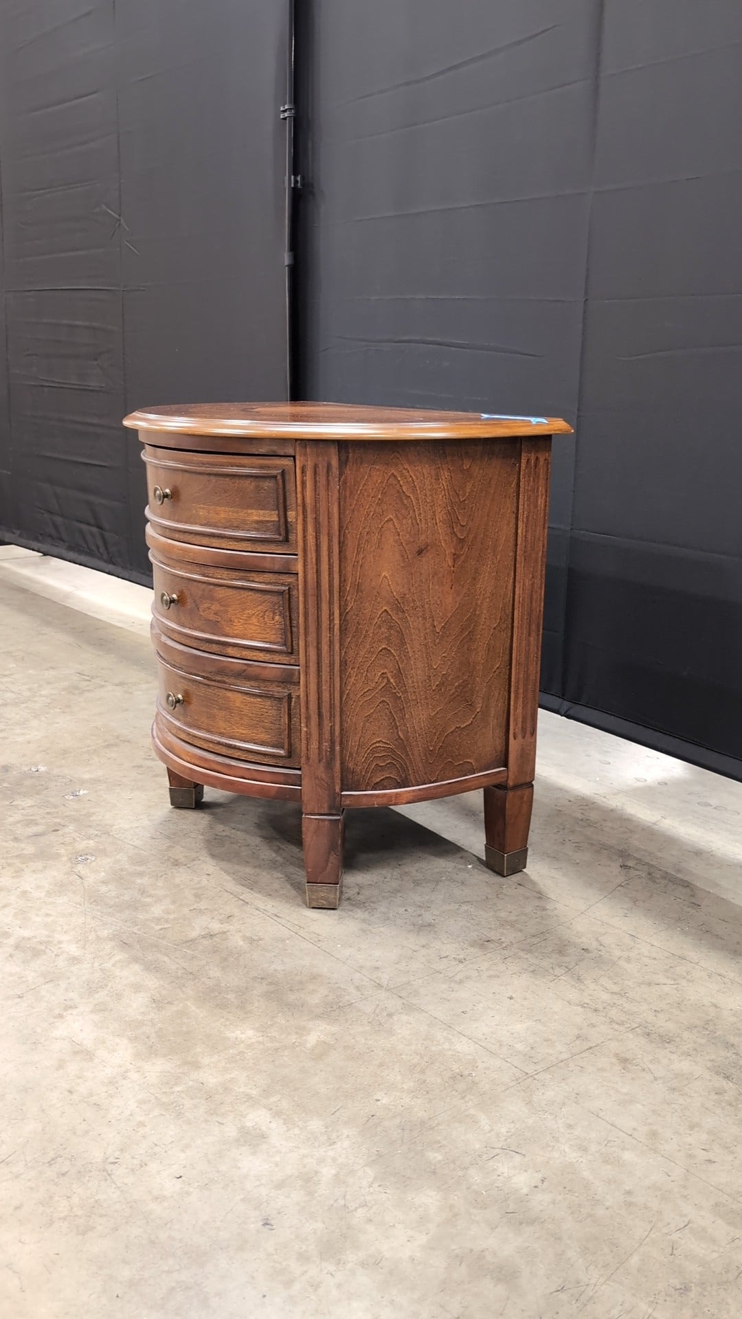 Demi-Lune Wood Accent Chest with Inlay Top