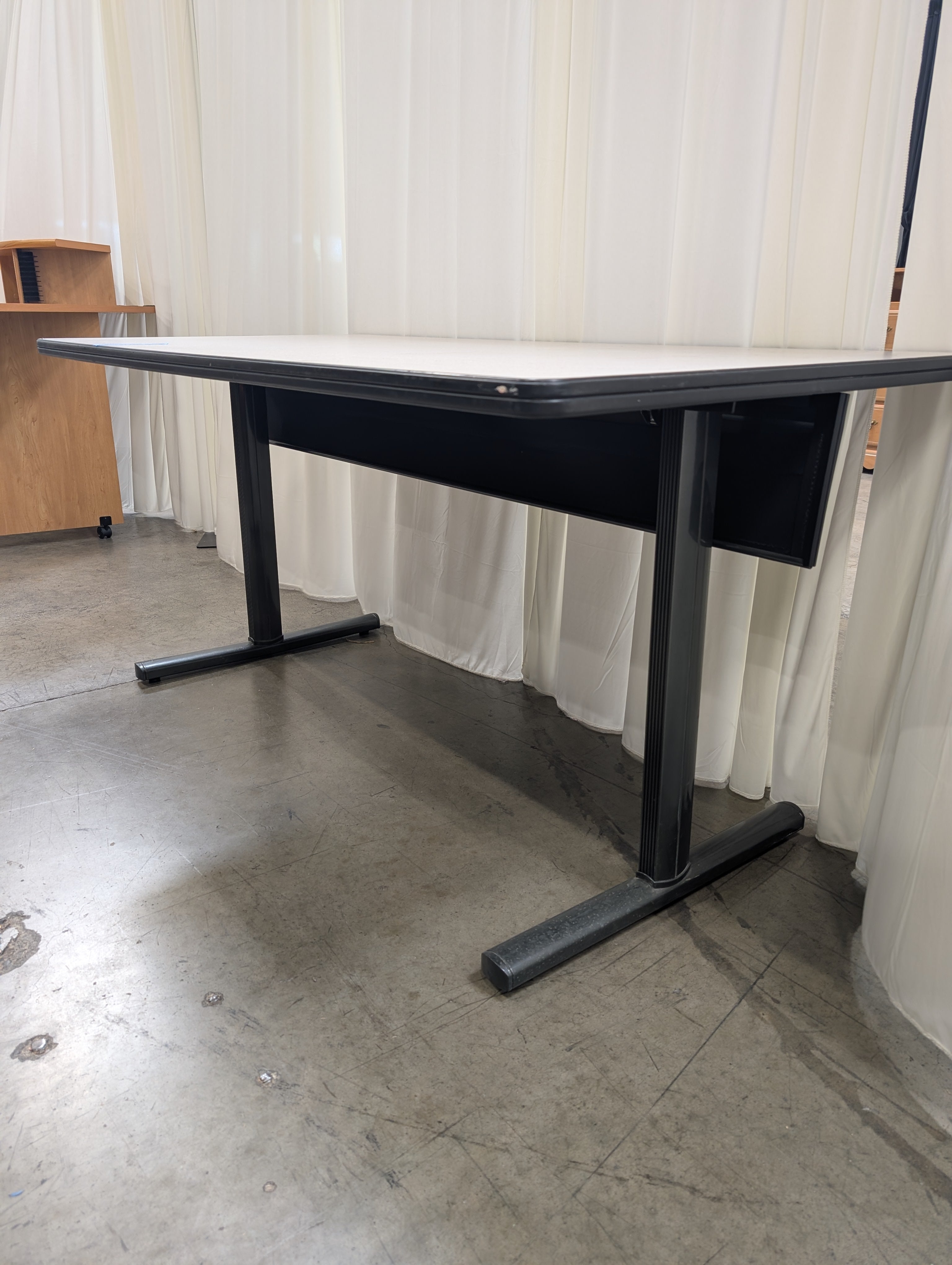 Light Beige Laminate Rectangular Table with Dark Edging