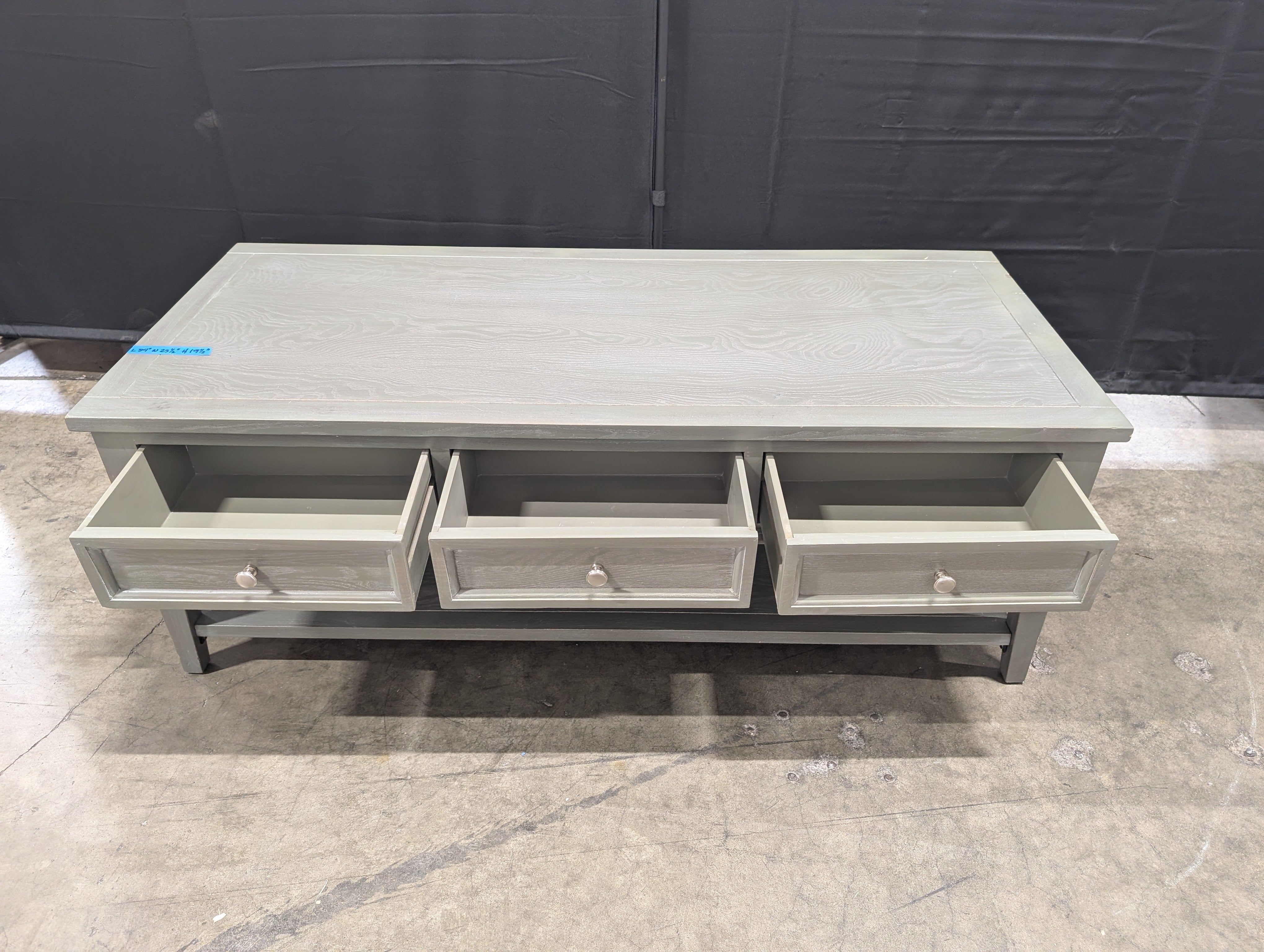 Grey Wood Six -Drawer Coffee Table