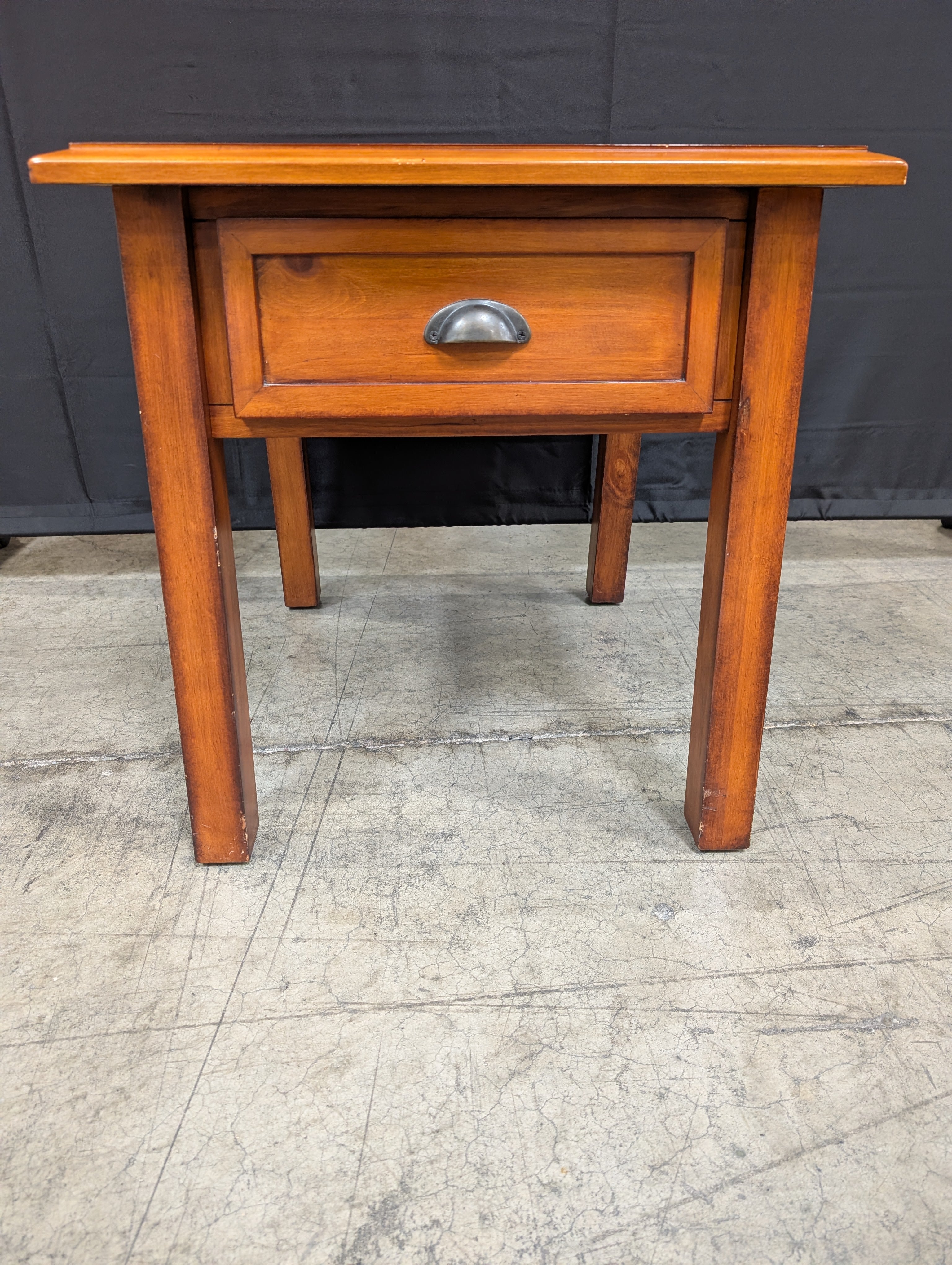 Rustic Wood Side Table with Drawer