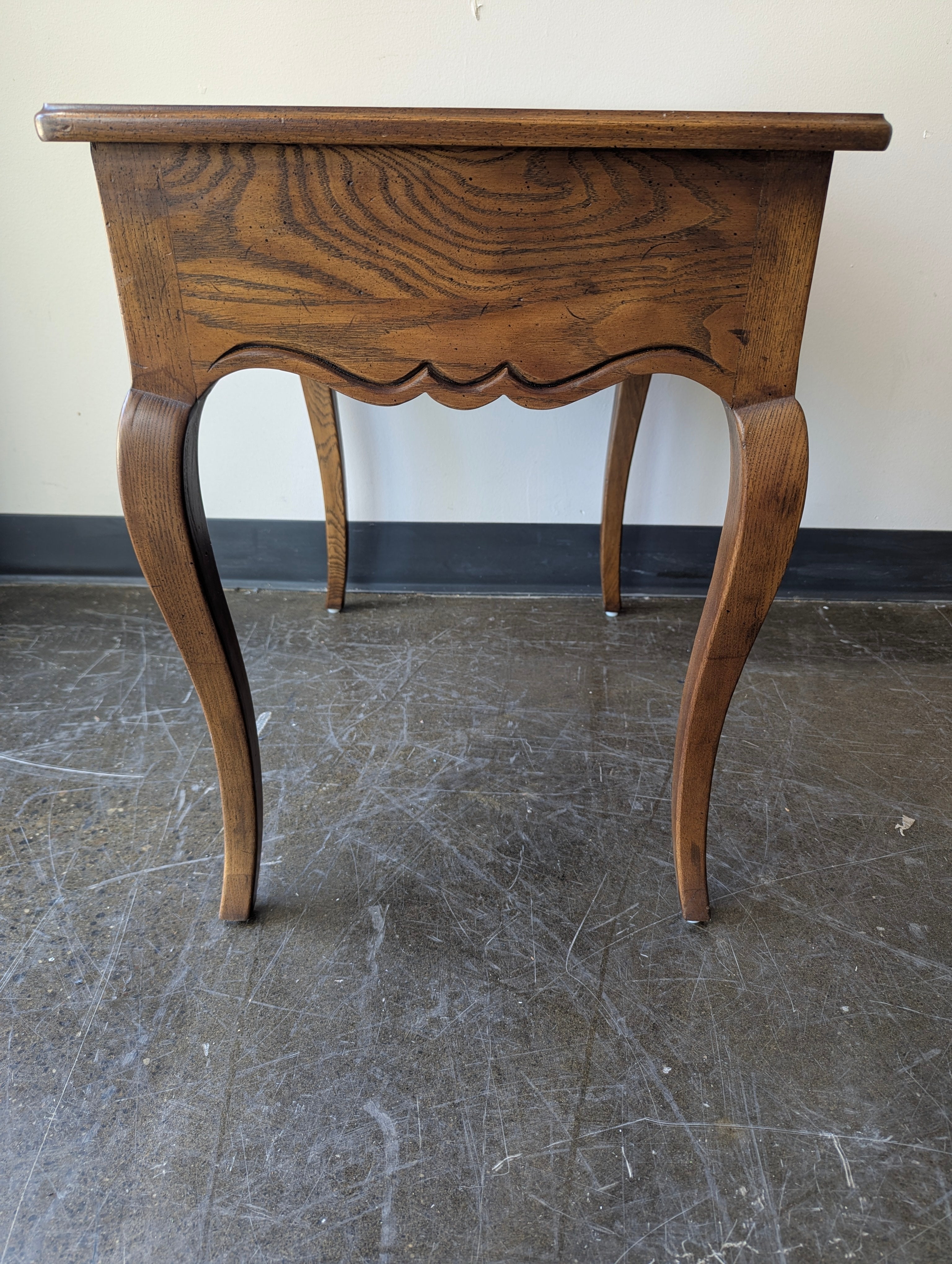 Vintage French Provincial Style Wood End Table with Drawer