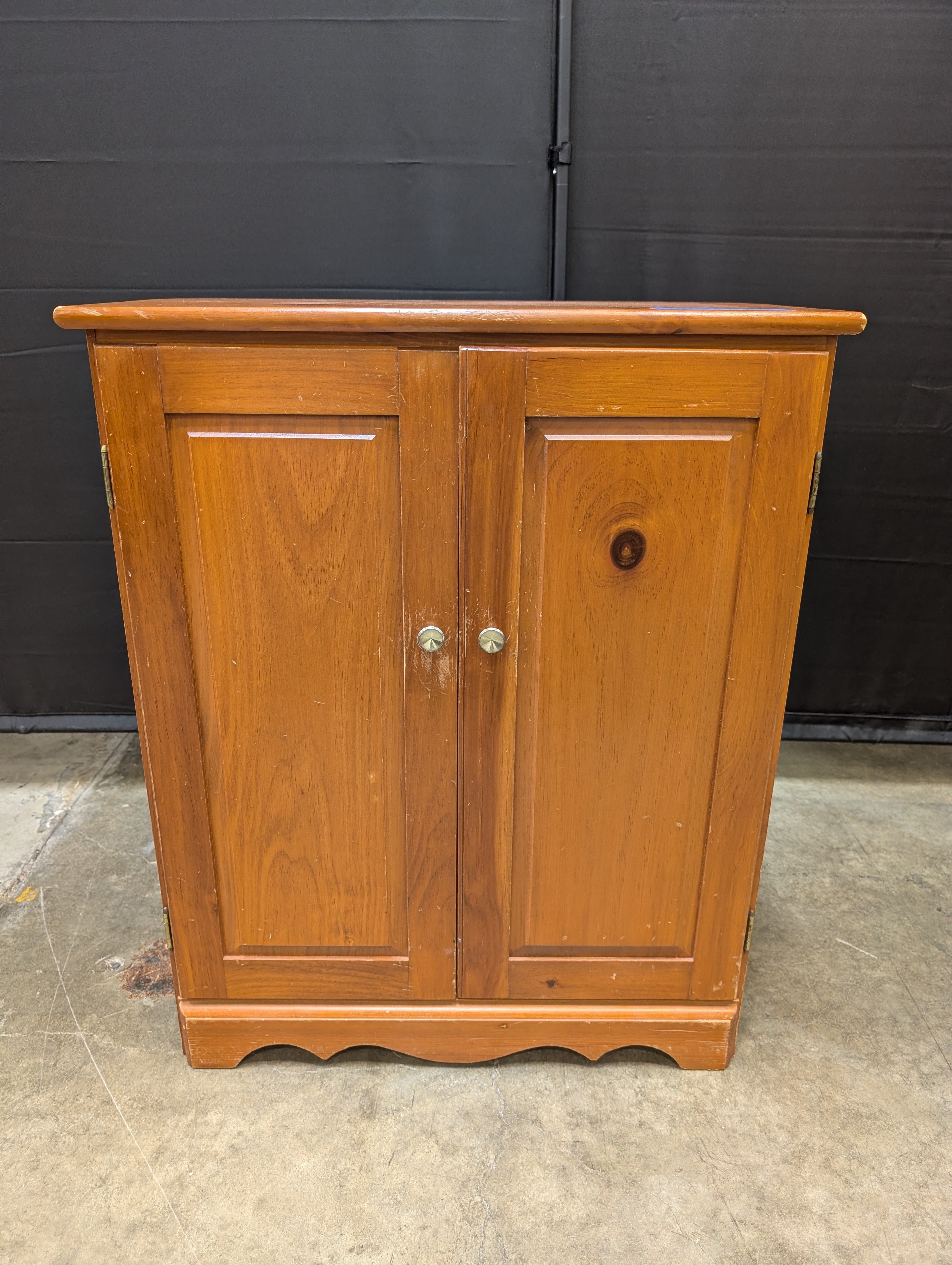 Knotty Pine Double-Door Cabinet in Wood