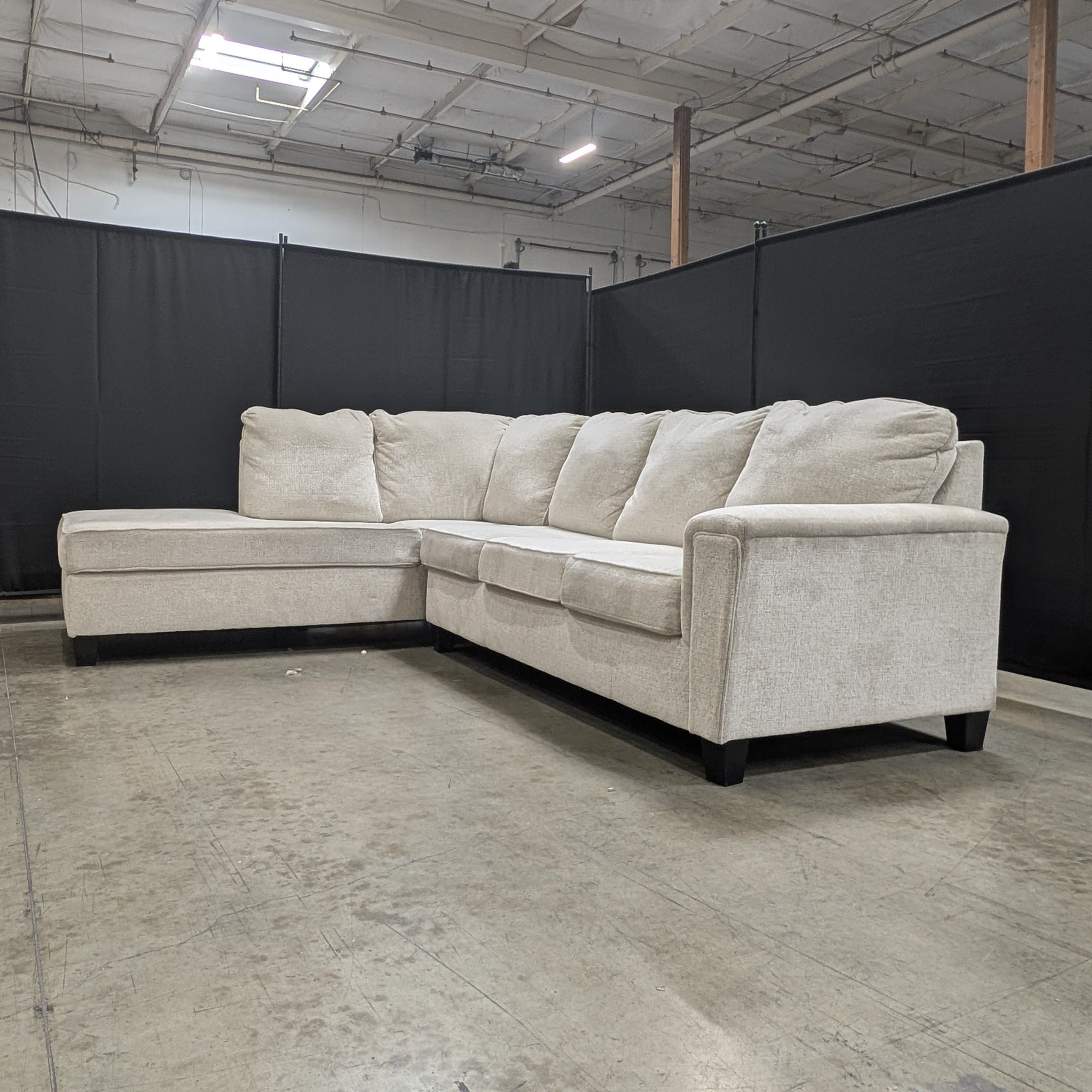 Ashley Furniture "Abinger" 2-Piece Sectional Couch – Natural Cream