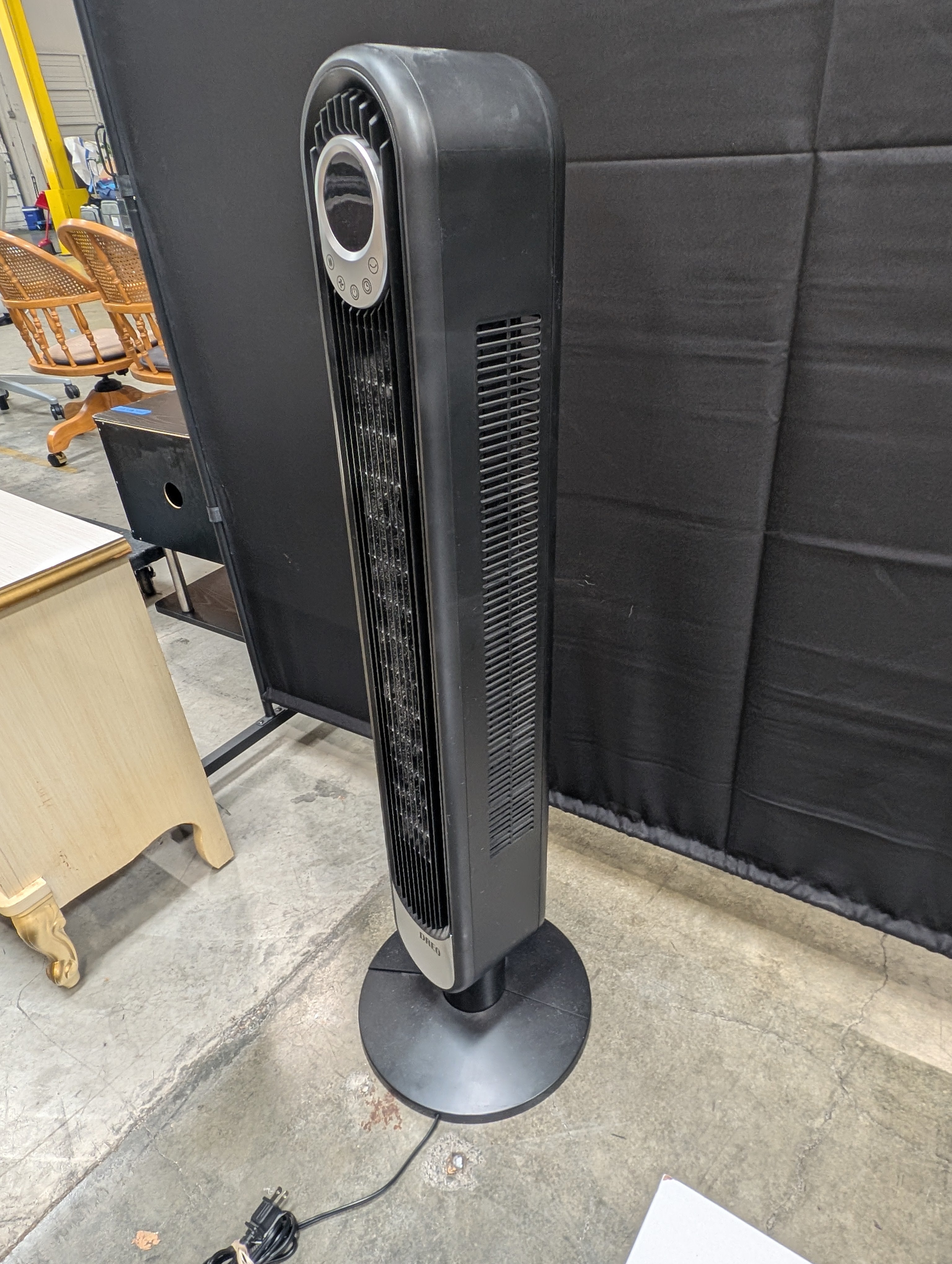 DREO Oscillating Black Tower Fan with Digital Controls