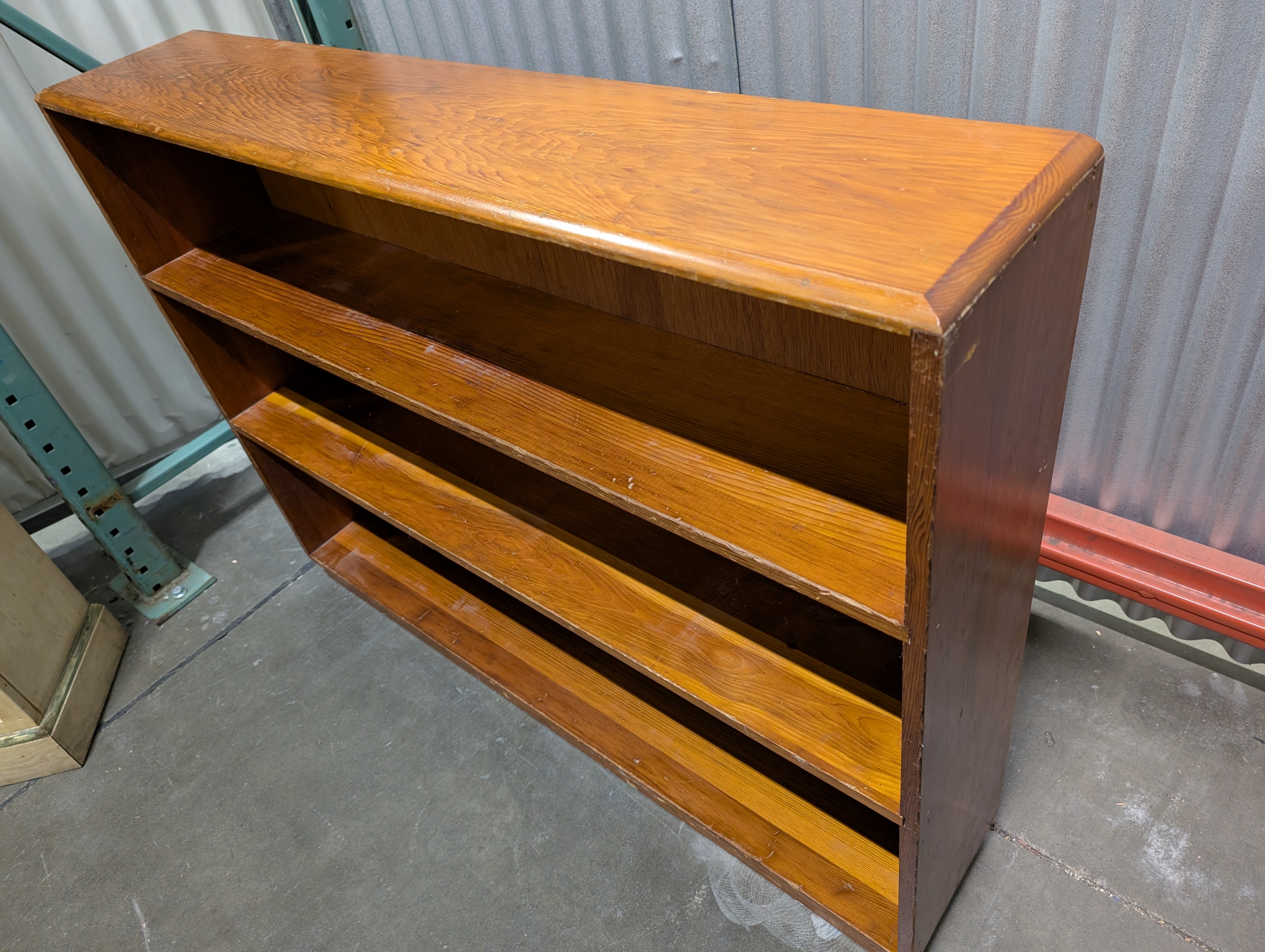 Compact Wood Bookshelf Storage Unit