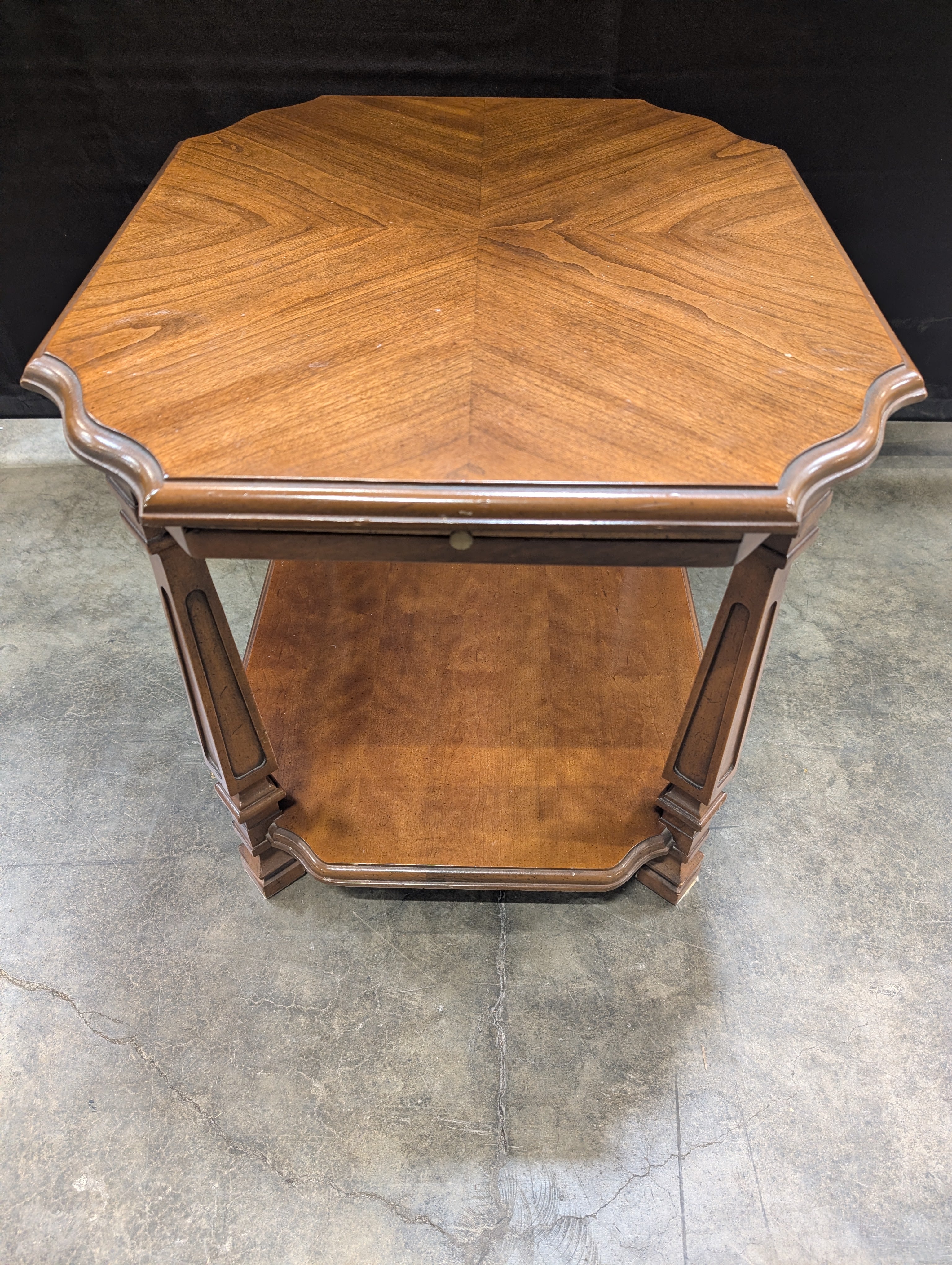Octagonal DREXEL Two-Tier Wood Accent Table