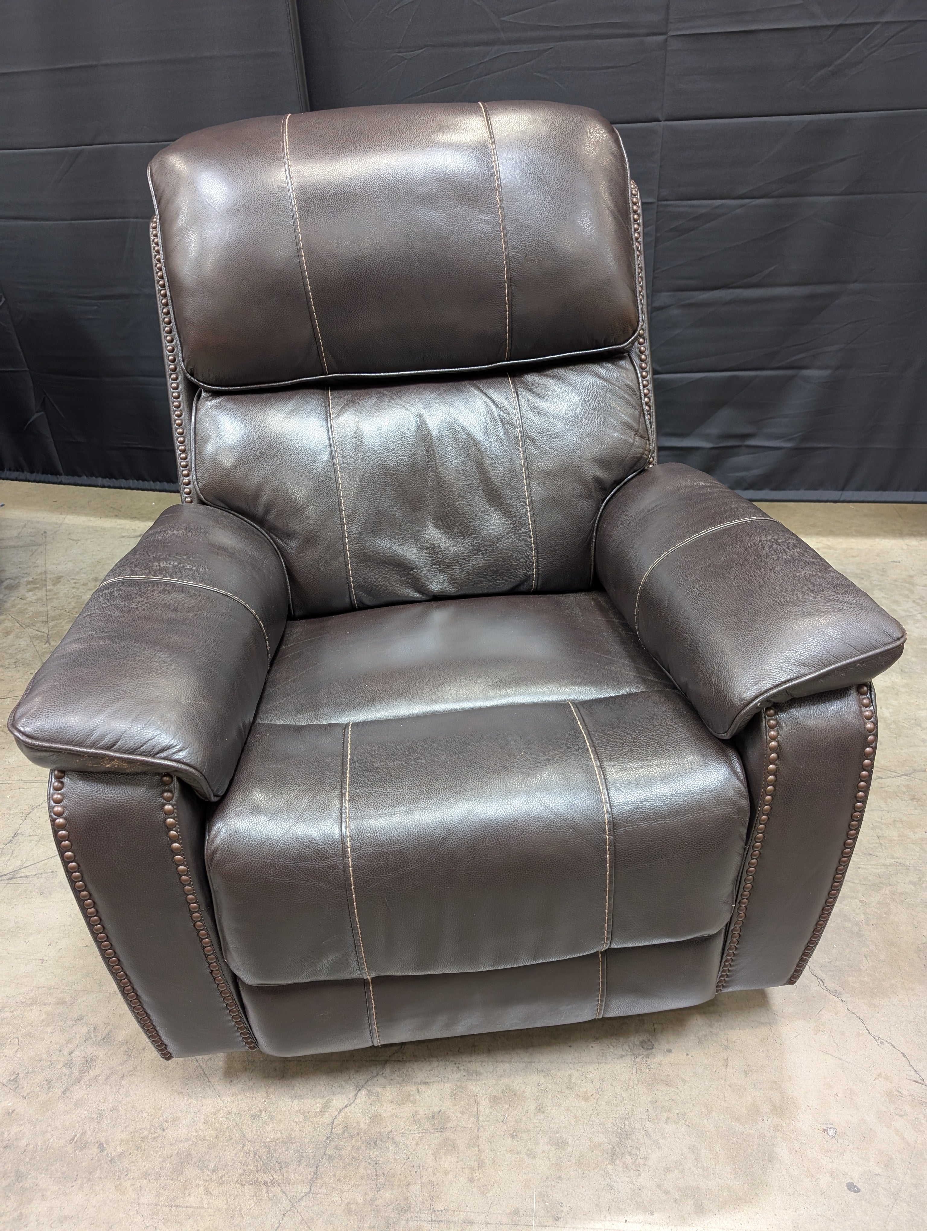 Dark Brown Swivel Electric Reclining Armchair