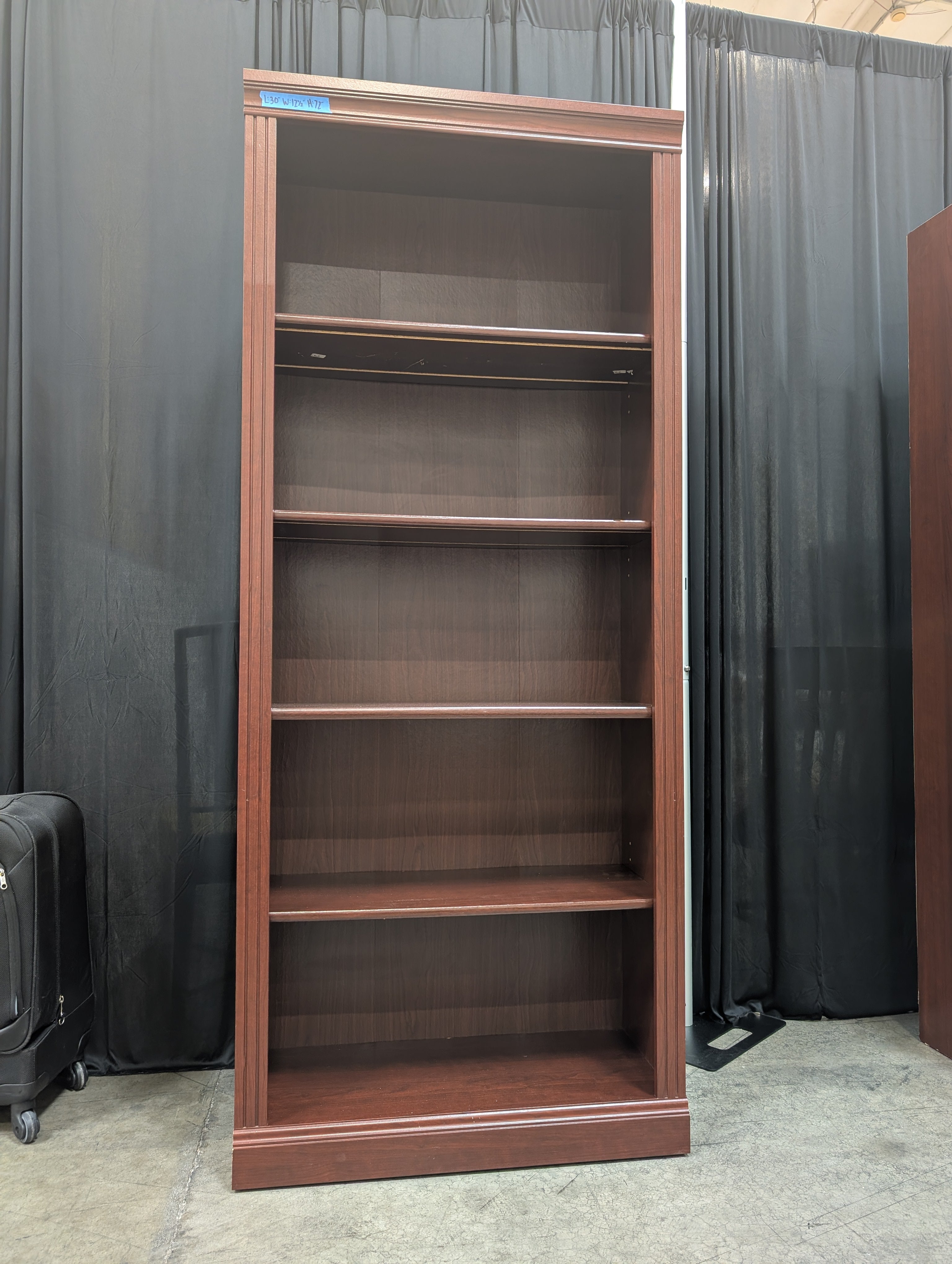 Tall Five-Shelf Espresso Bookcase in Wood