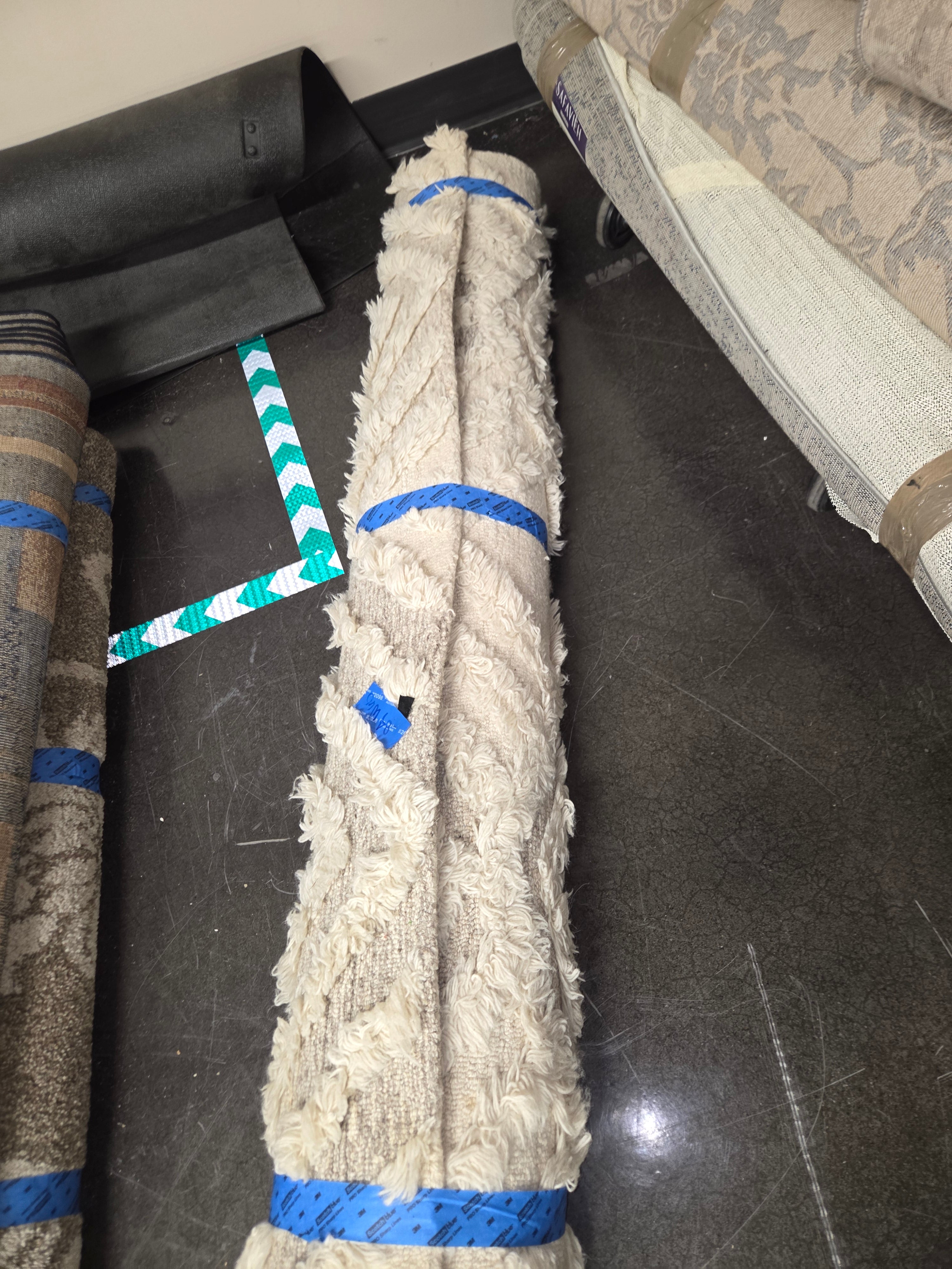 Textured Grey and Off-White Area Rugs