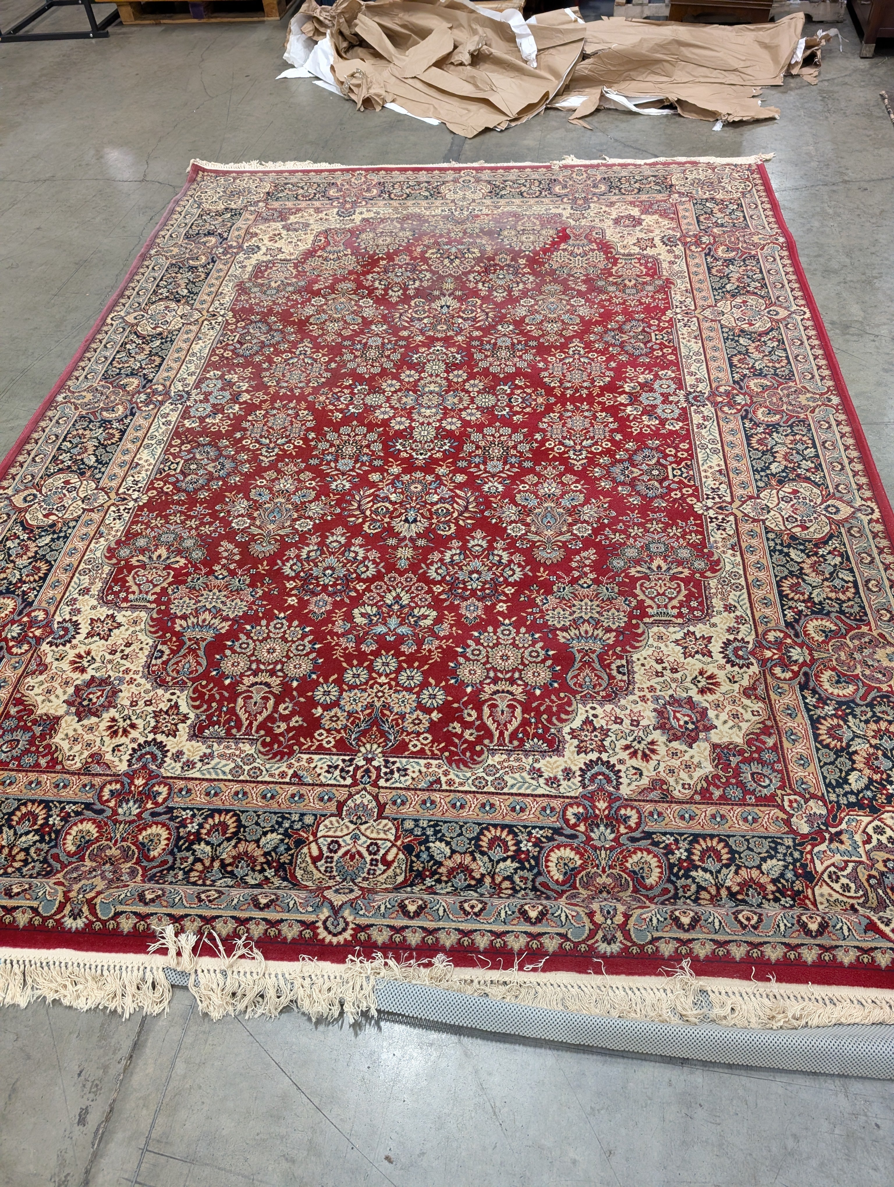 Vibrant Red Patterned Area Rug