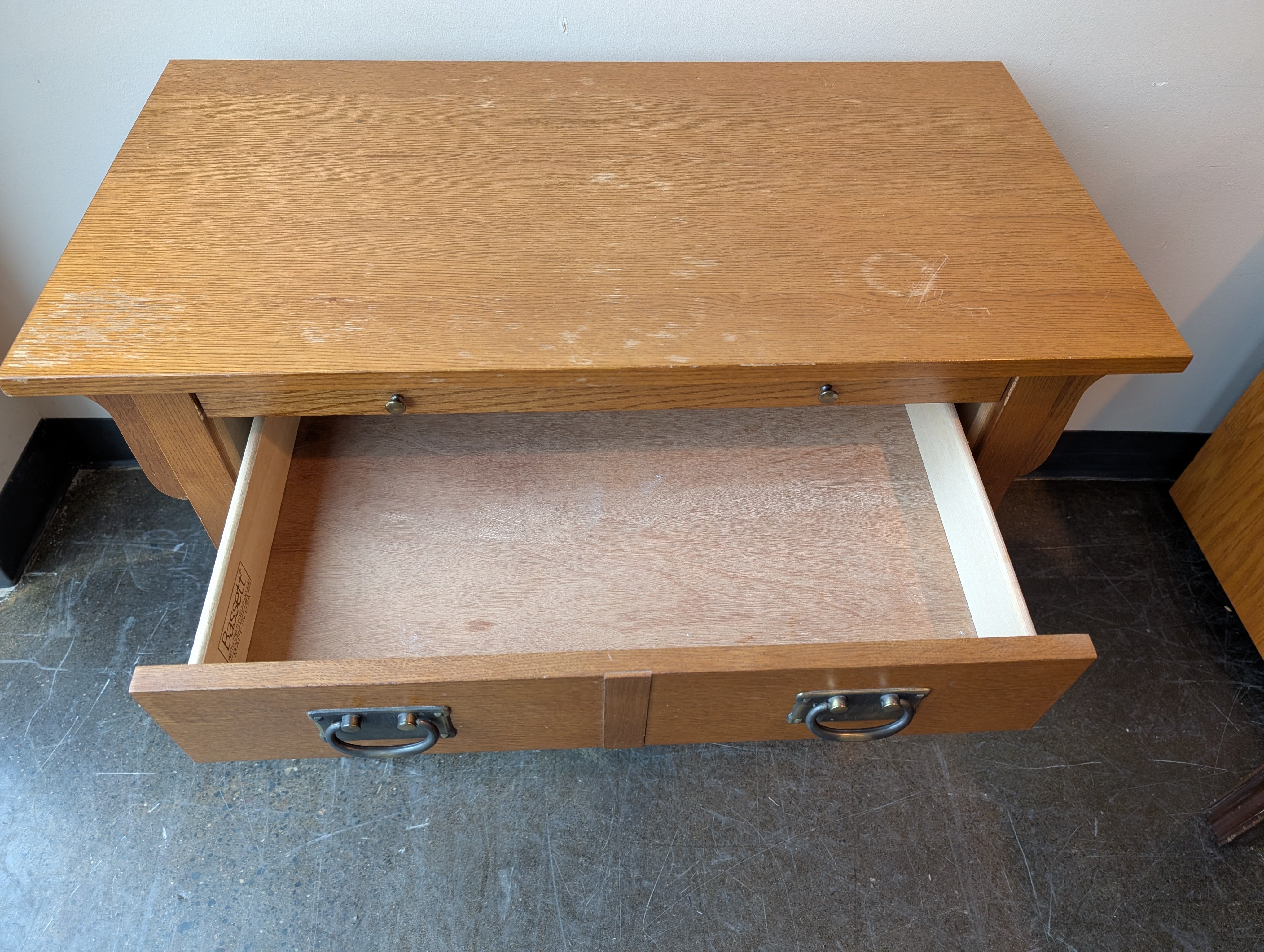 Sturdy Mission Style Oak Wood Bassett Chest of Drawers