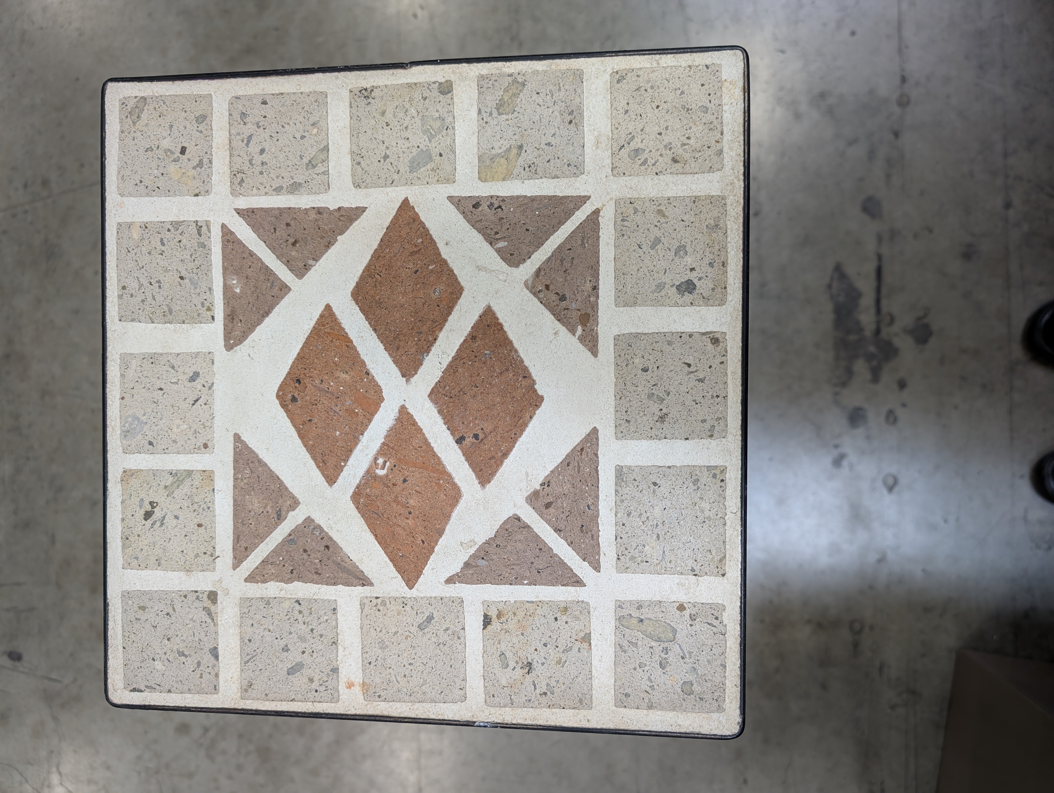 Industrial Style Mosaic Tile Top Side Table