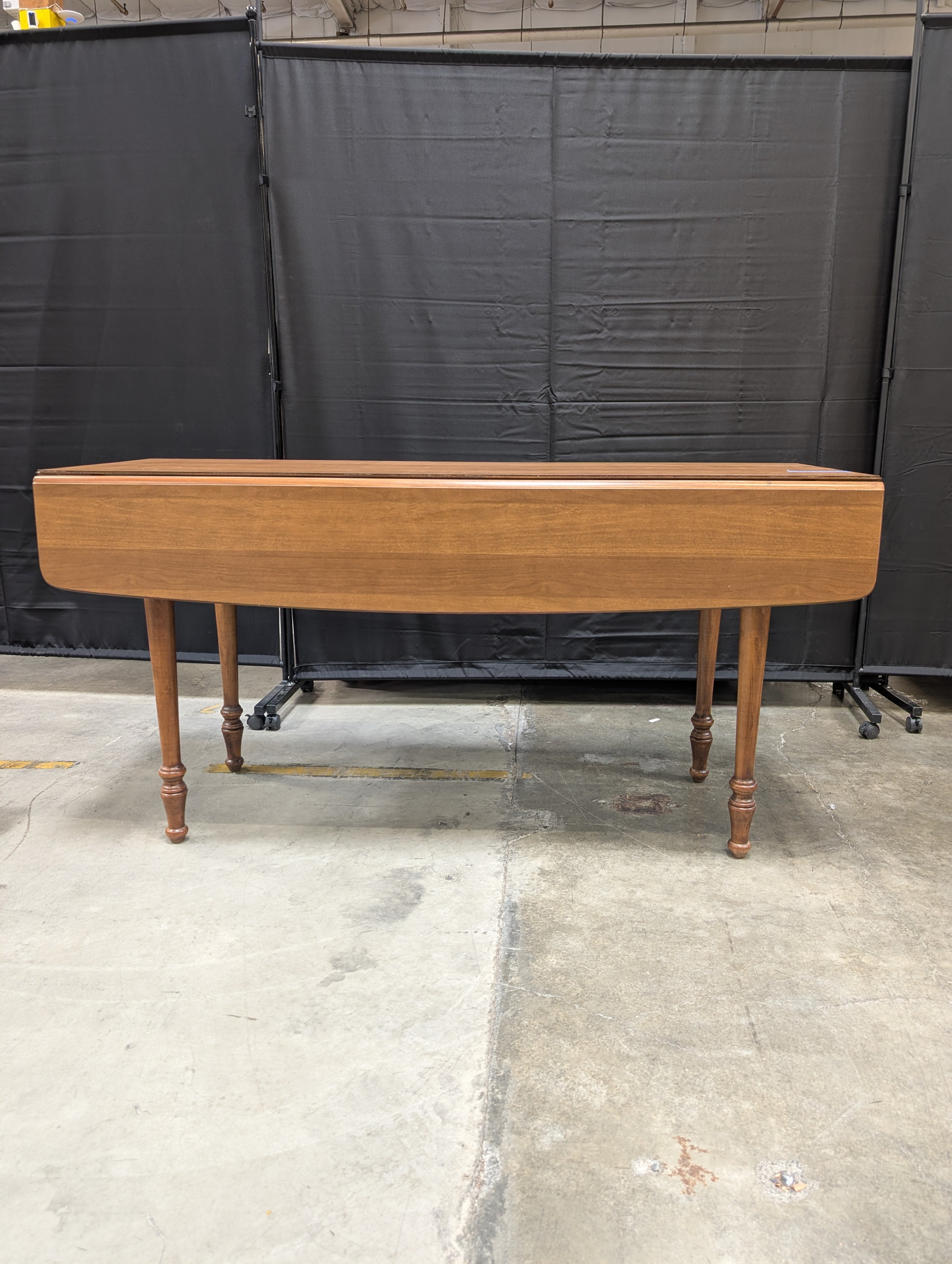 Solid Wood Drop-Top Table with Turned Legs