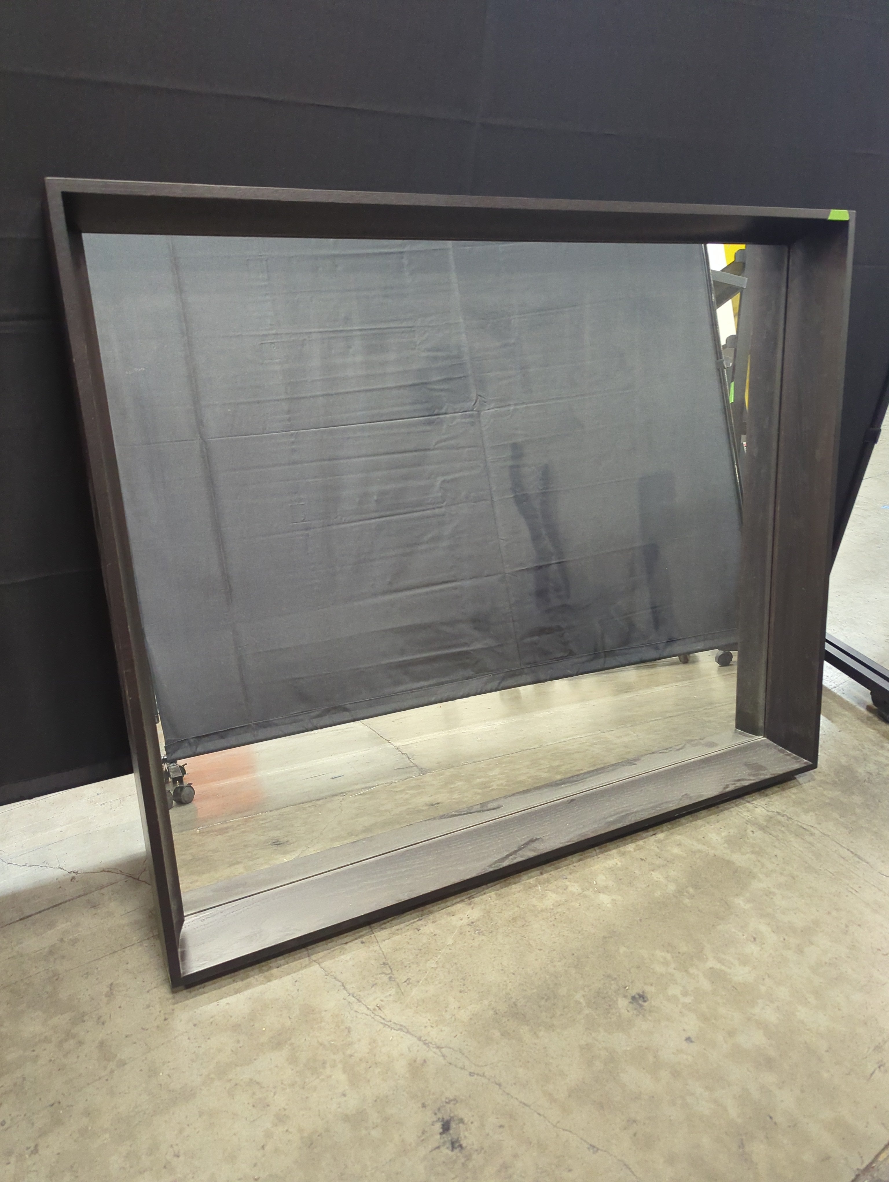 Dark Brown Rectangular Mirror with Wide Frame