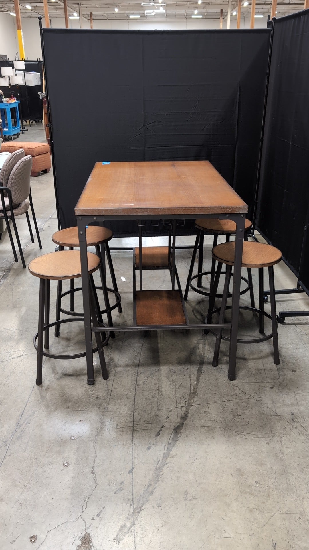 Industrial Style Wood Top Dining set