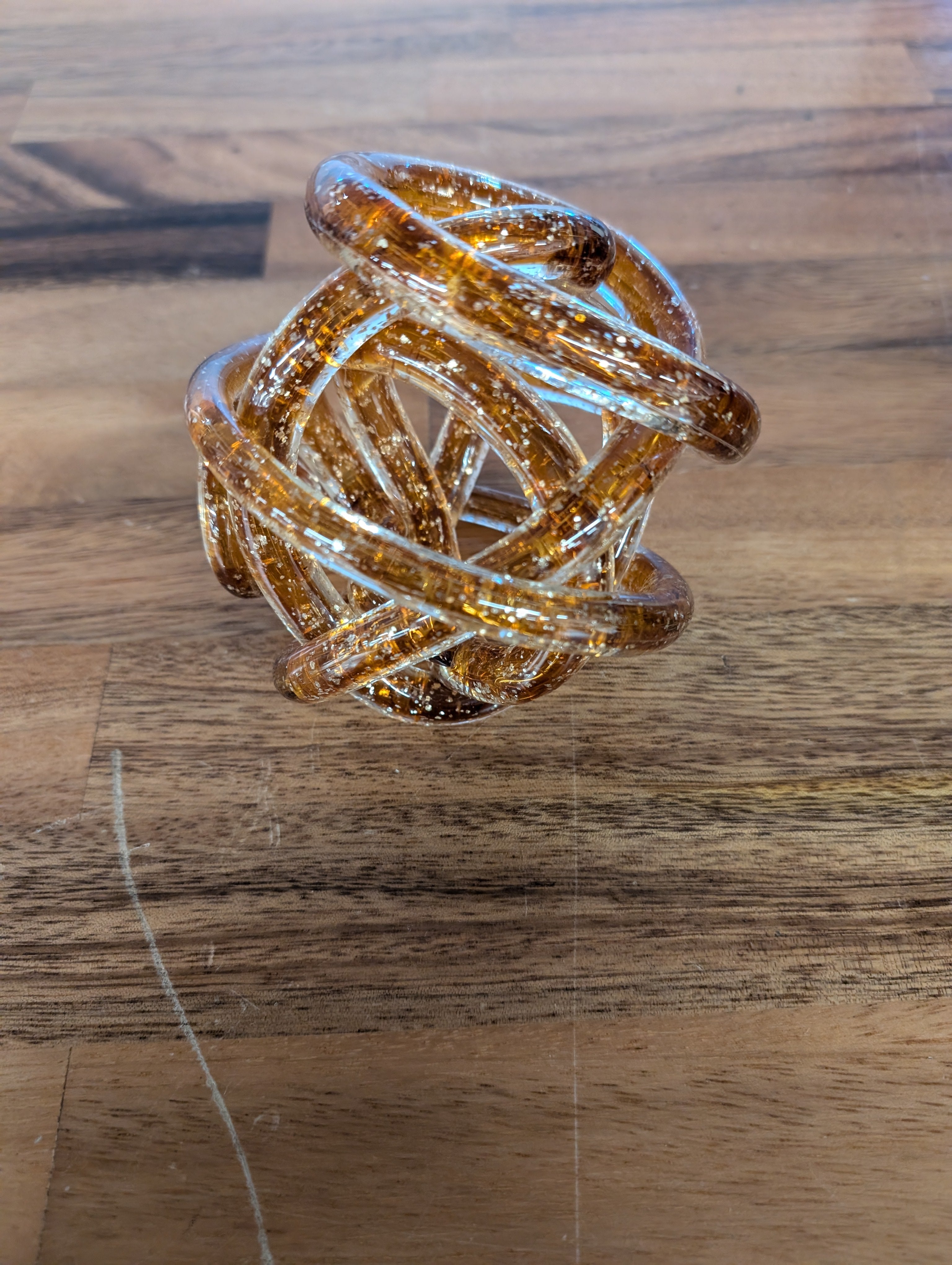 Amber Glass Sparkle Bangle Sculpture