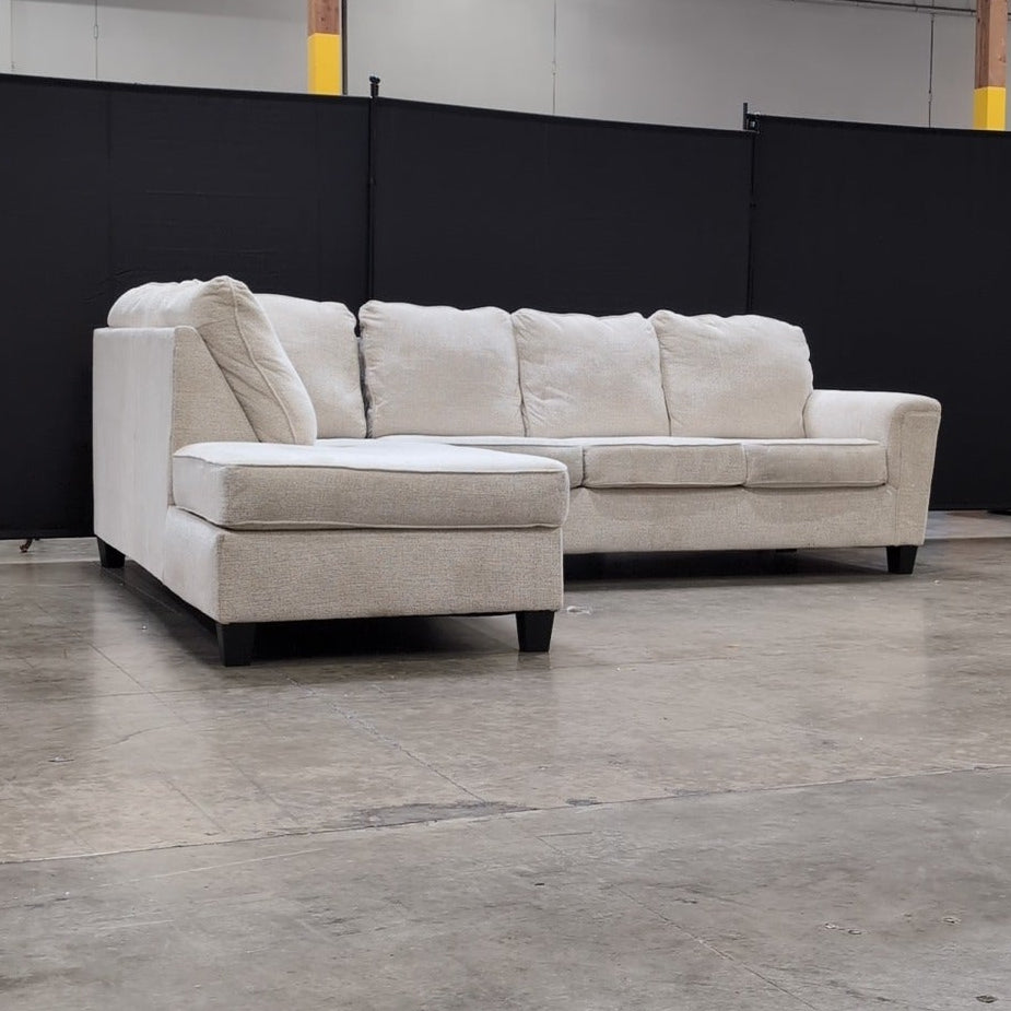 Ashley Furniture "Abinger" 2-Piece Sectional Couch – Natural Cream