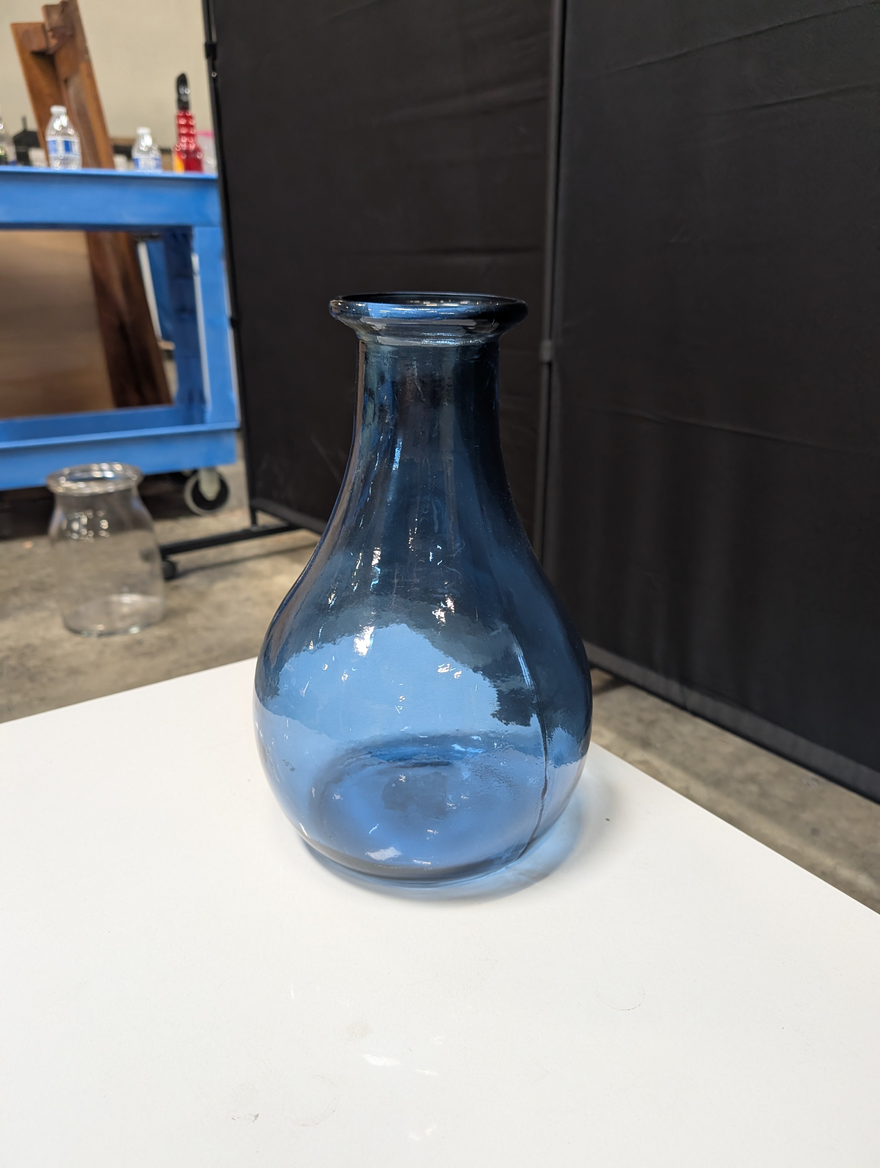 Striking Blue Glass Bulbous Vase