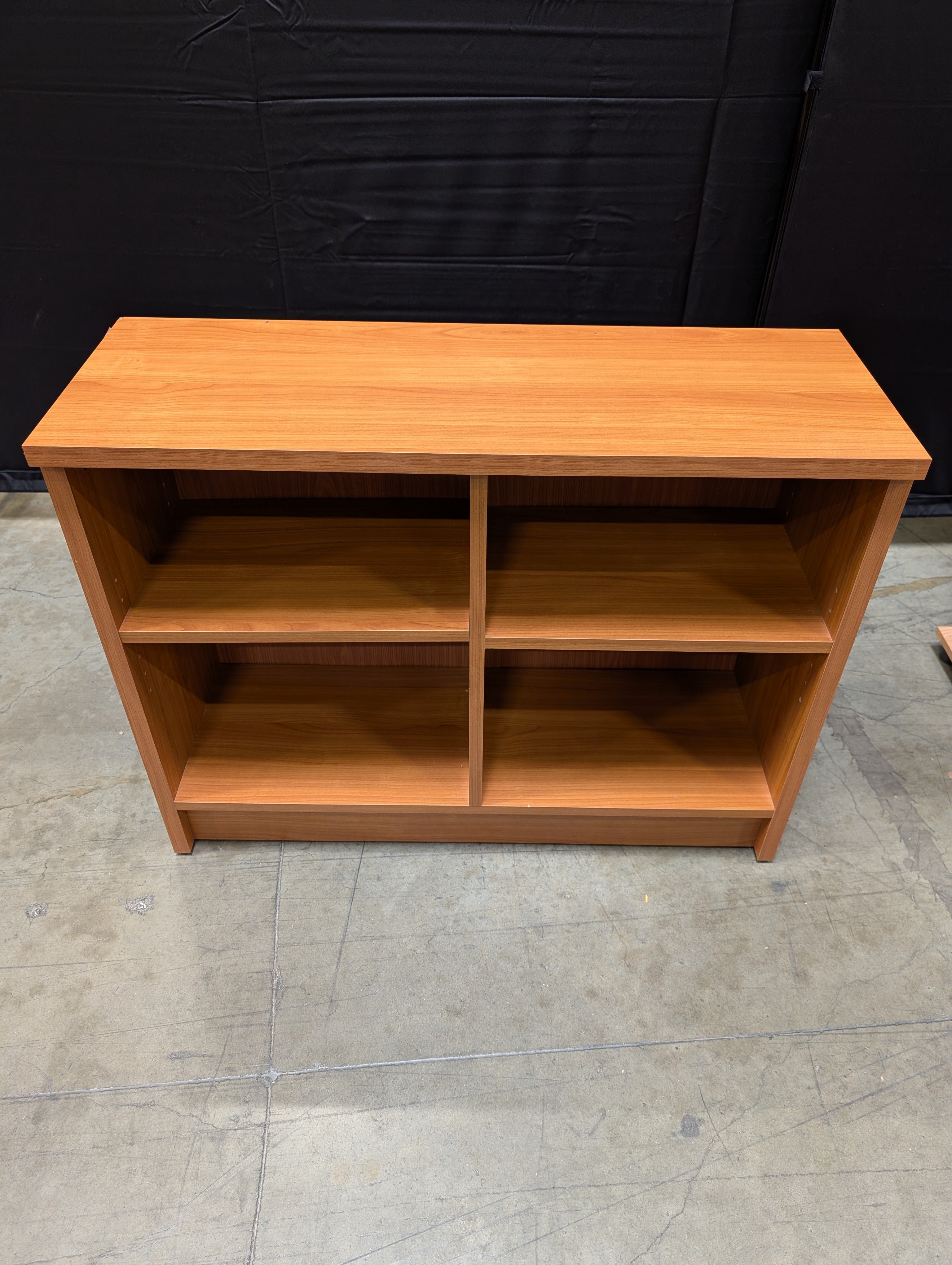 Multi-Compartment Wood Finish Storage Shelf Unit