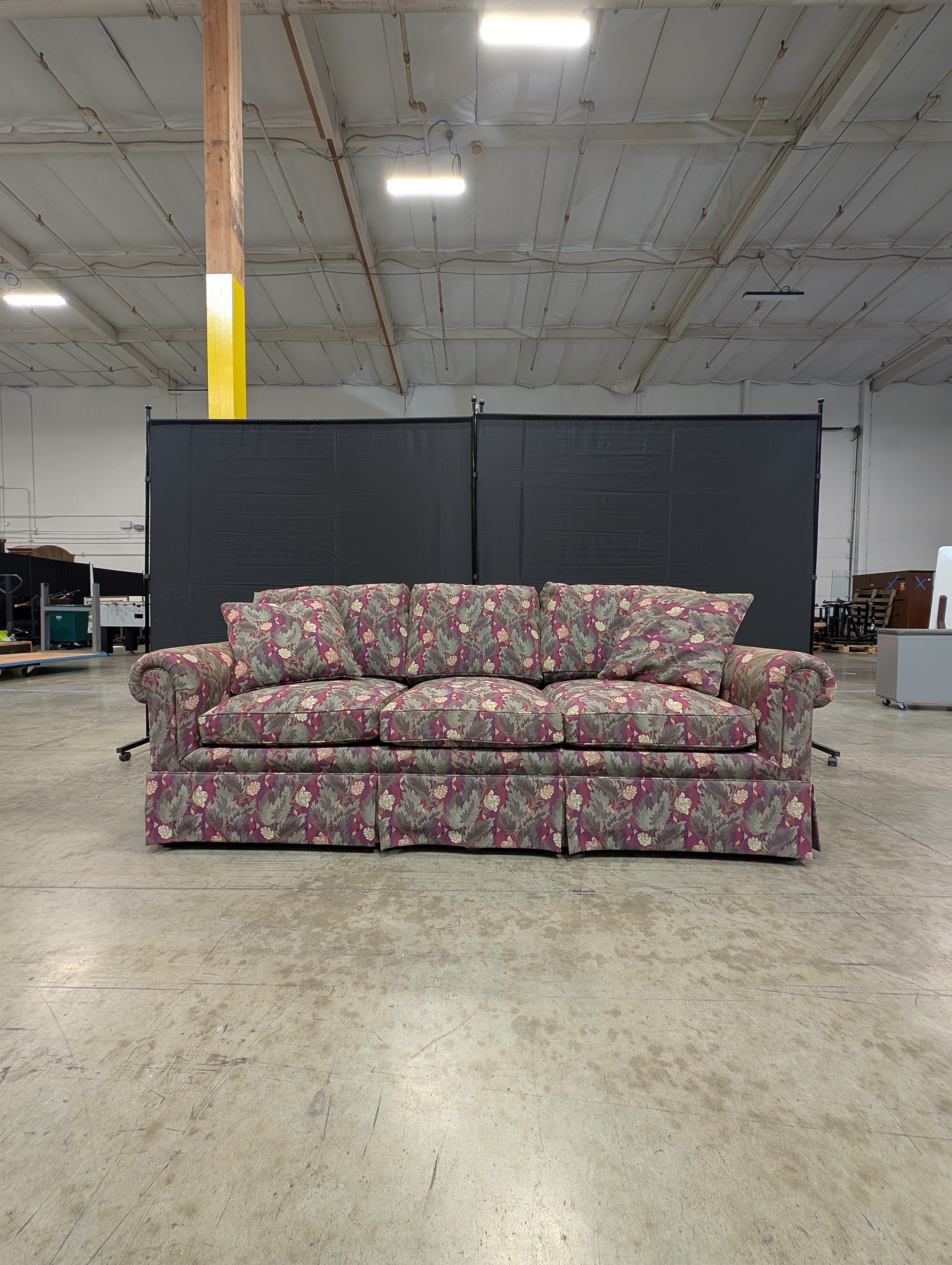 Valley furniture Upholstered Three-Seater Sofa with Botanical Pattern