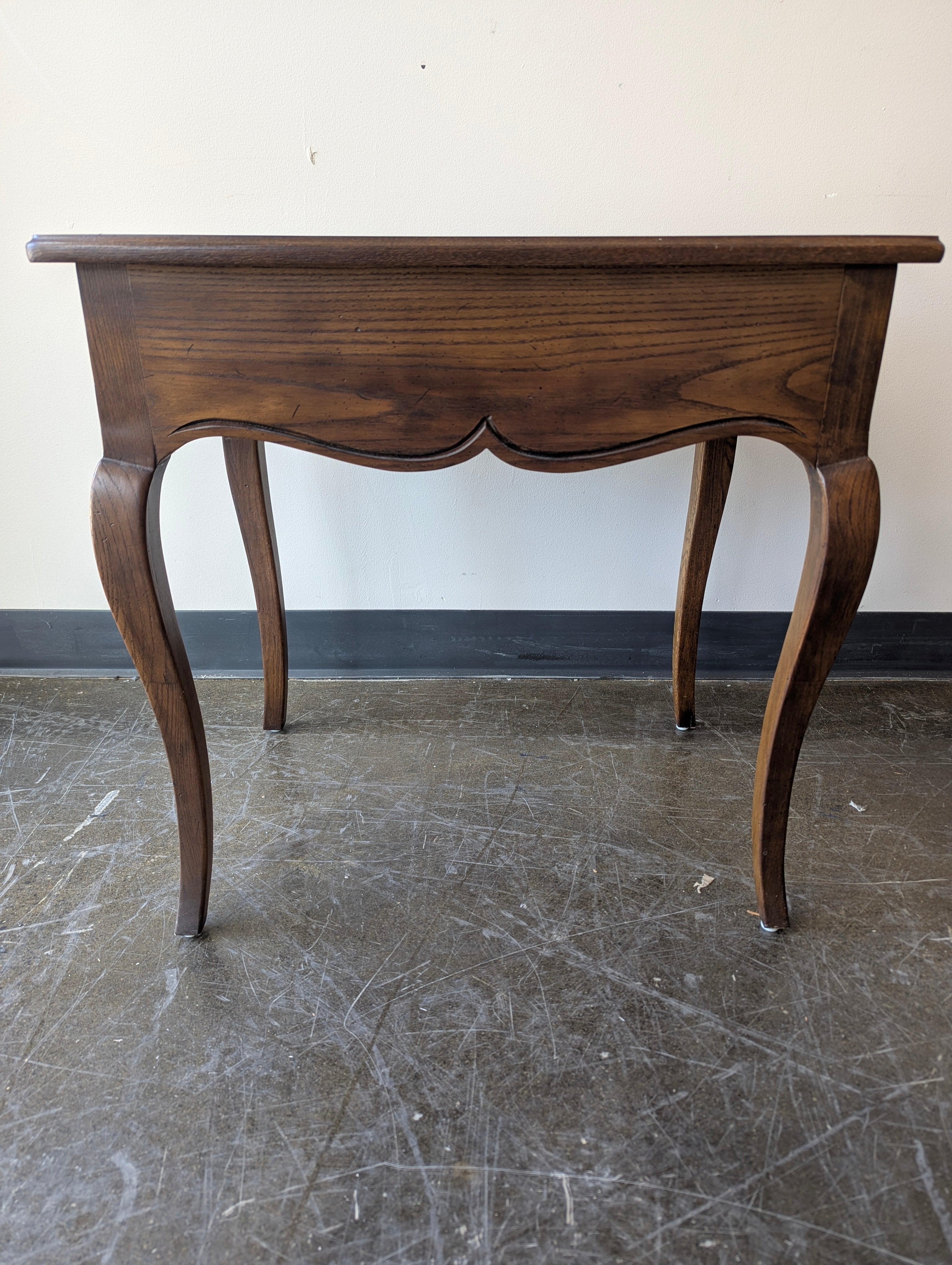Vintage French Provincial Style Wood End Table with Drawer