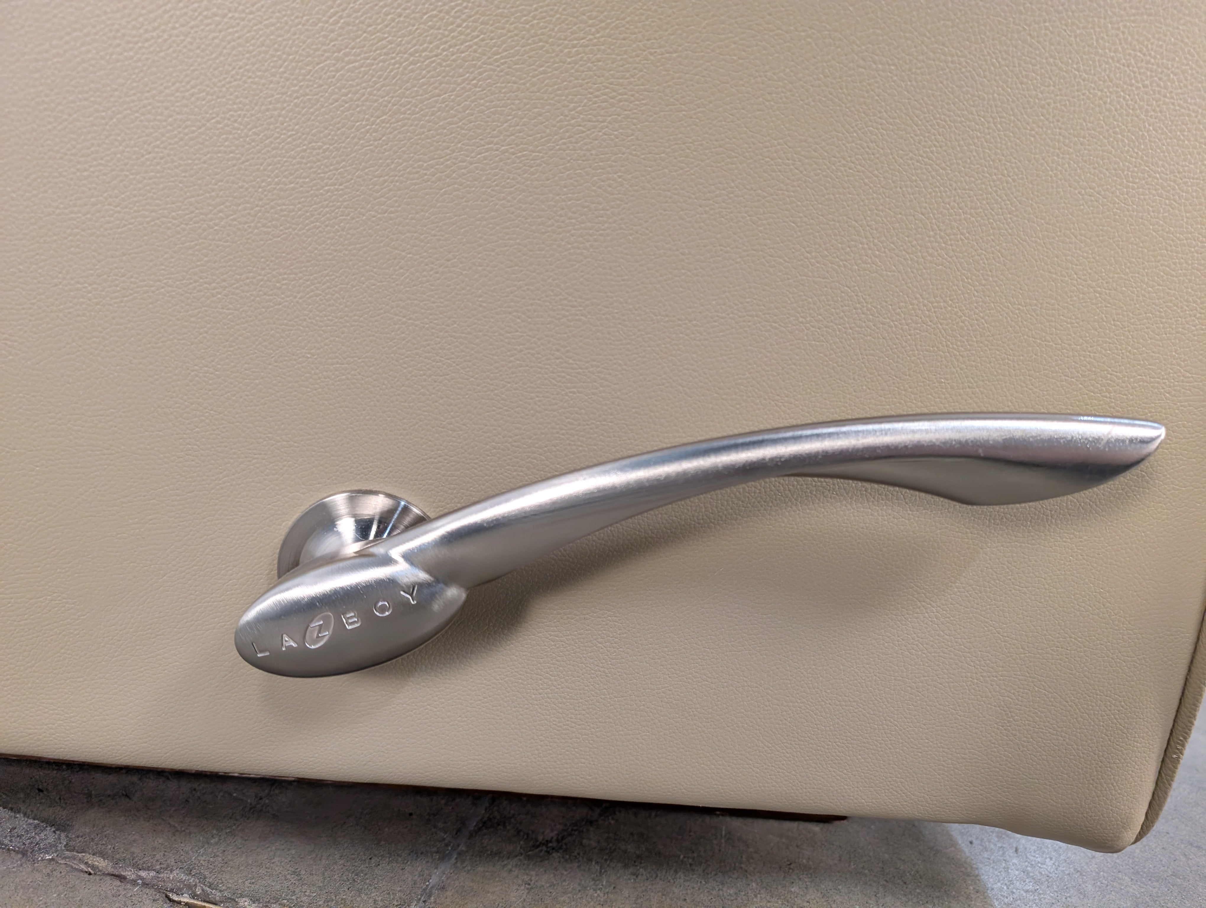 La-Z-Boy Beige Leather Rocker Recliner Chair