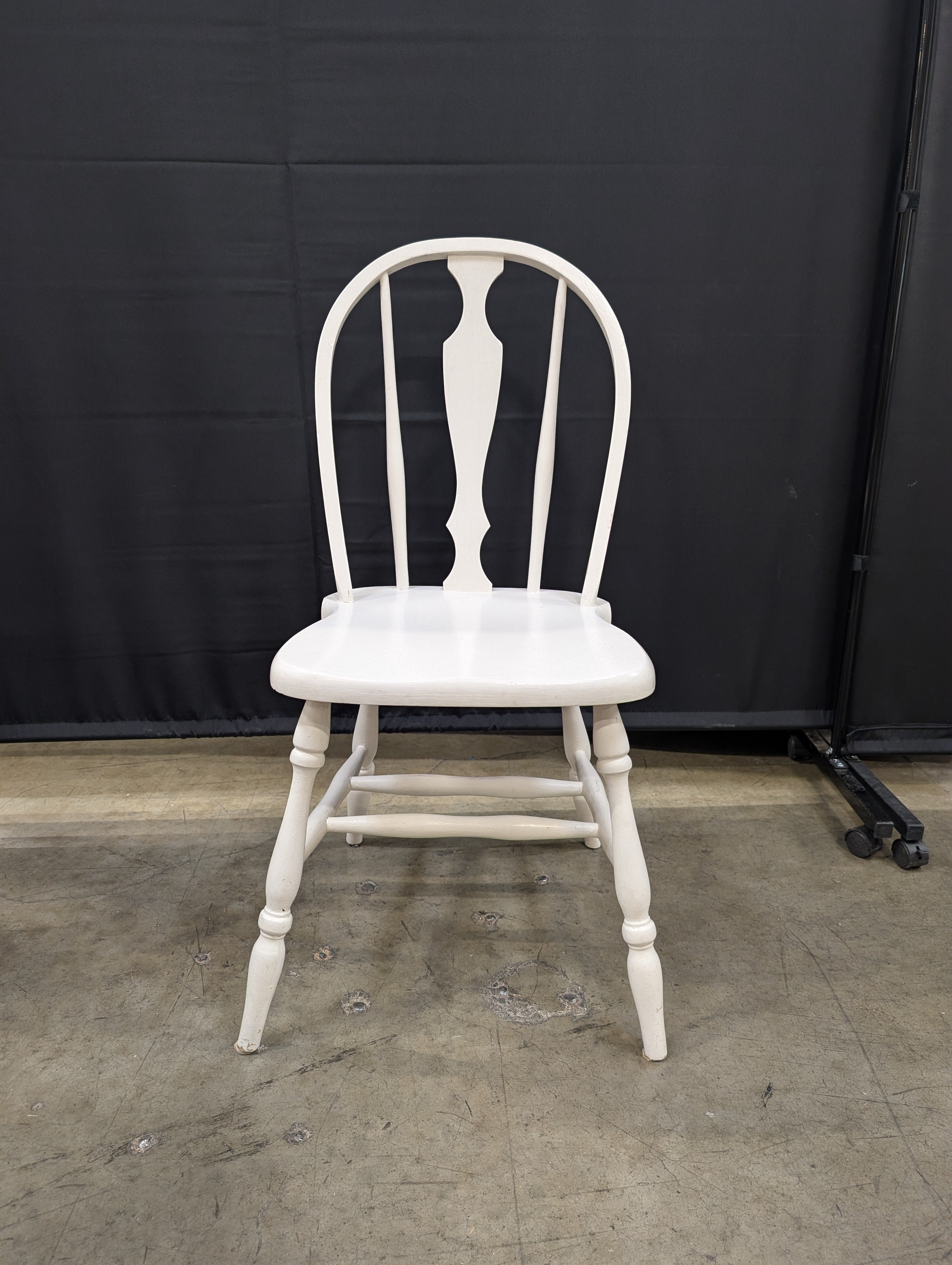 Classic White Wood Spindle Back Dining Chair