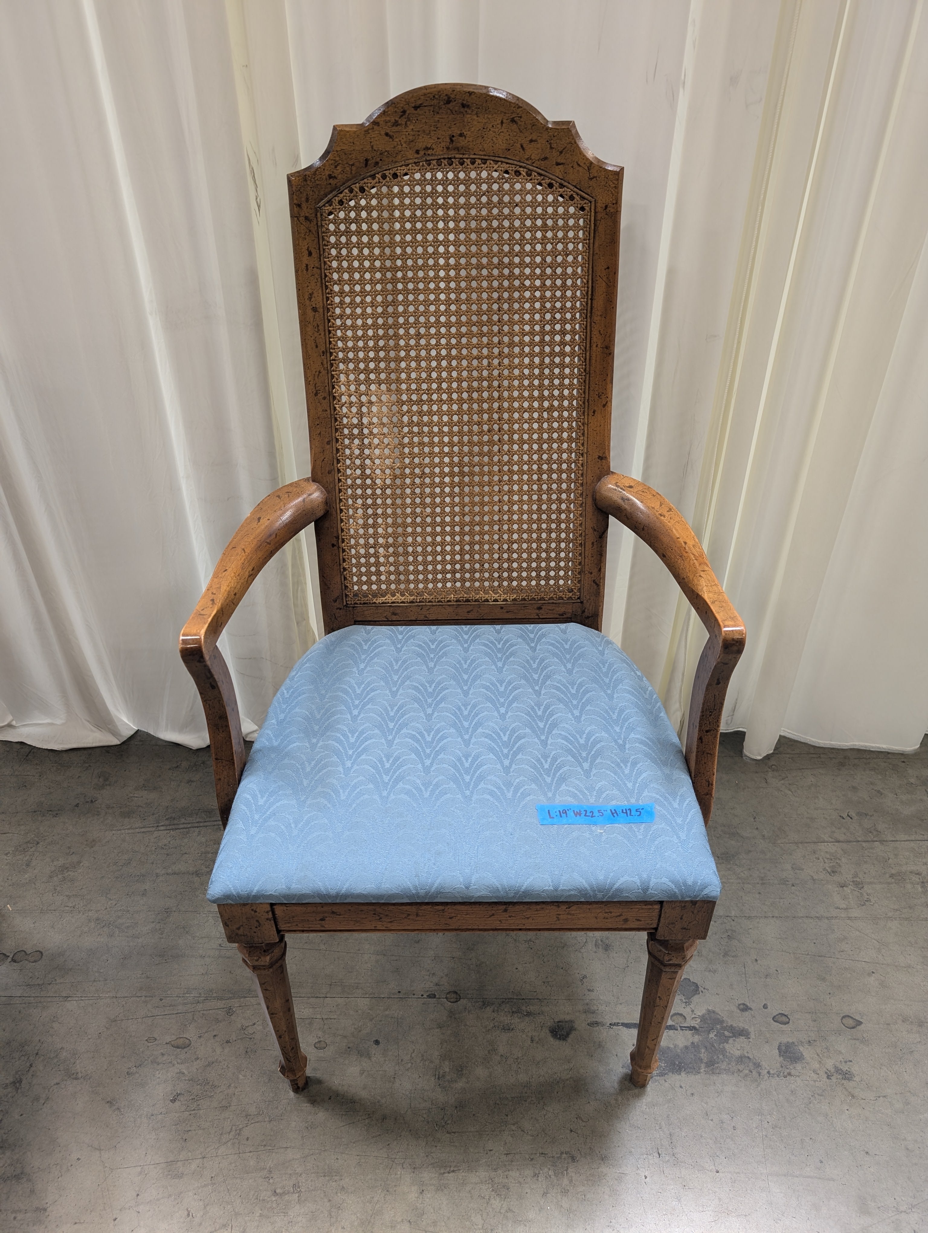 Vintage Cane Back Dining Arm Chair