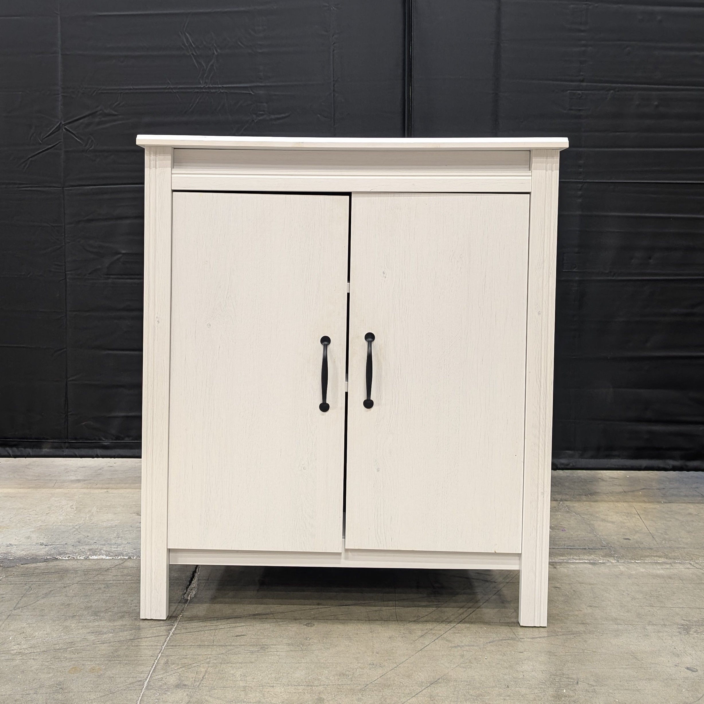 Versatile Off-White Wooden Storage Cabinet with Two Doors