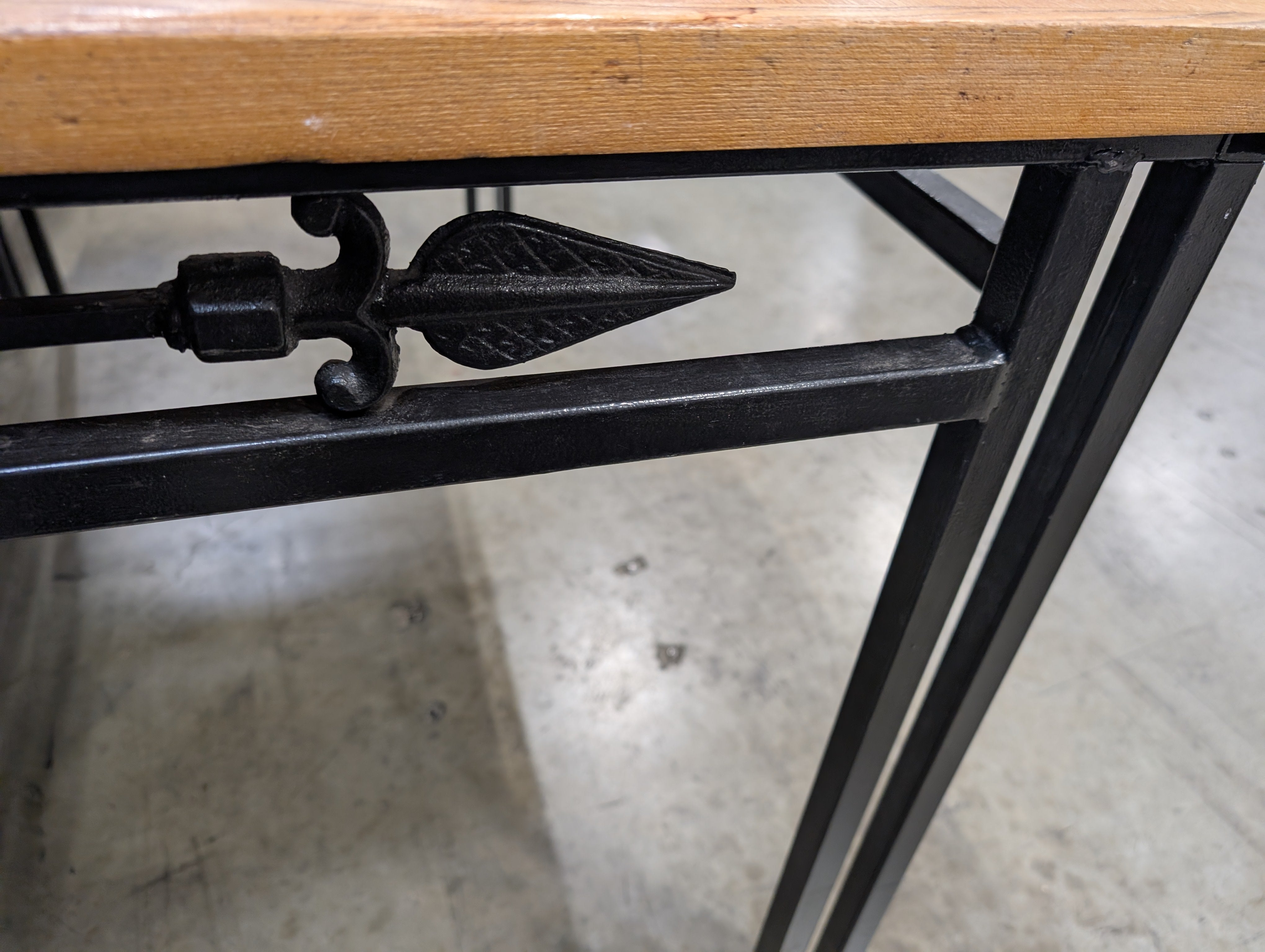 Rectangular Wood Top Table with Black Metal Frame *NOT ATTACHED*