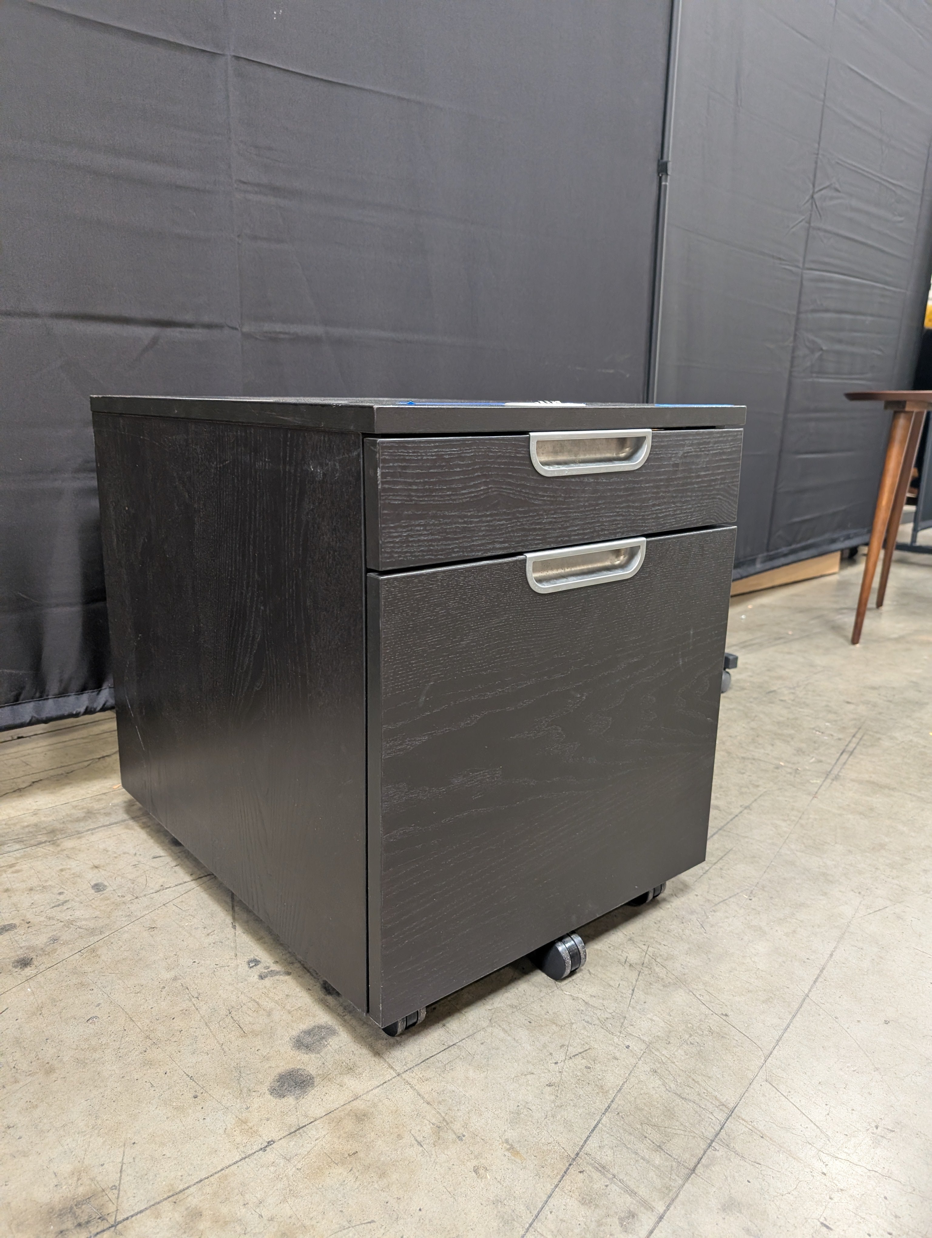 Black Two-Drawer Mobile Filing Cabinet
