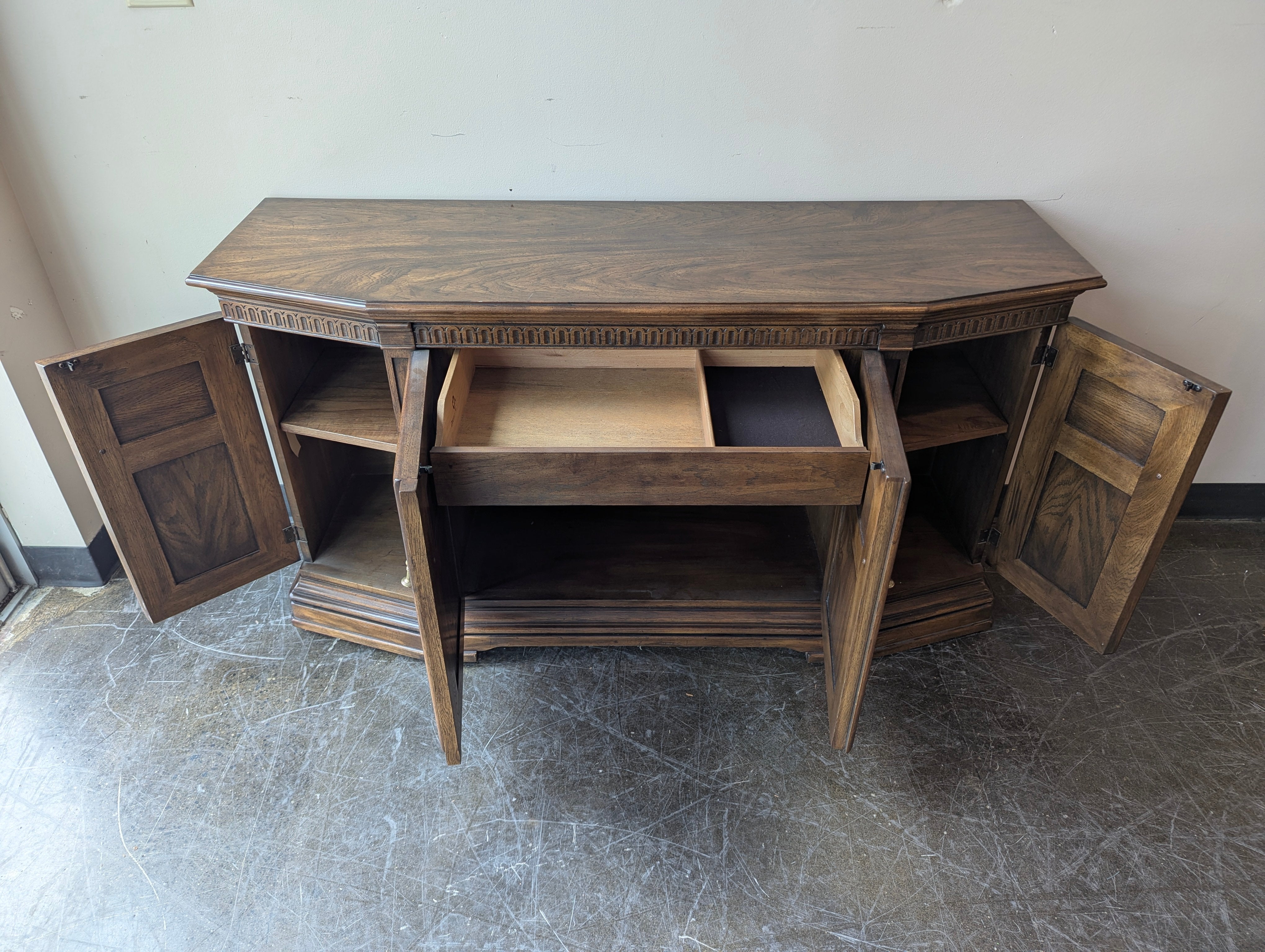 Drexel Traditional Dark Wood Four-Door Sideboard