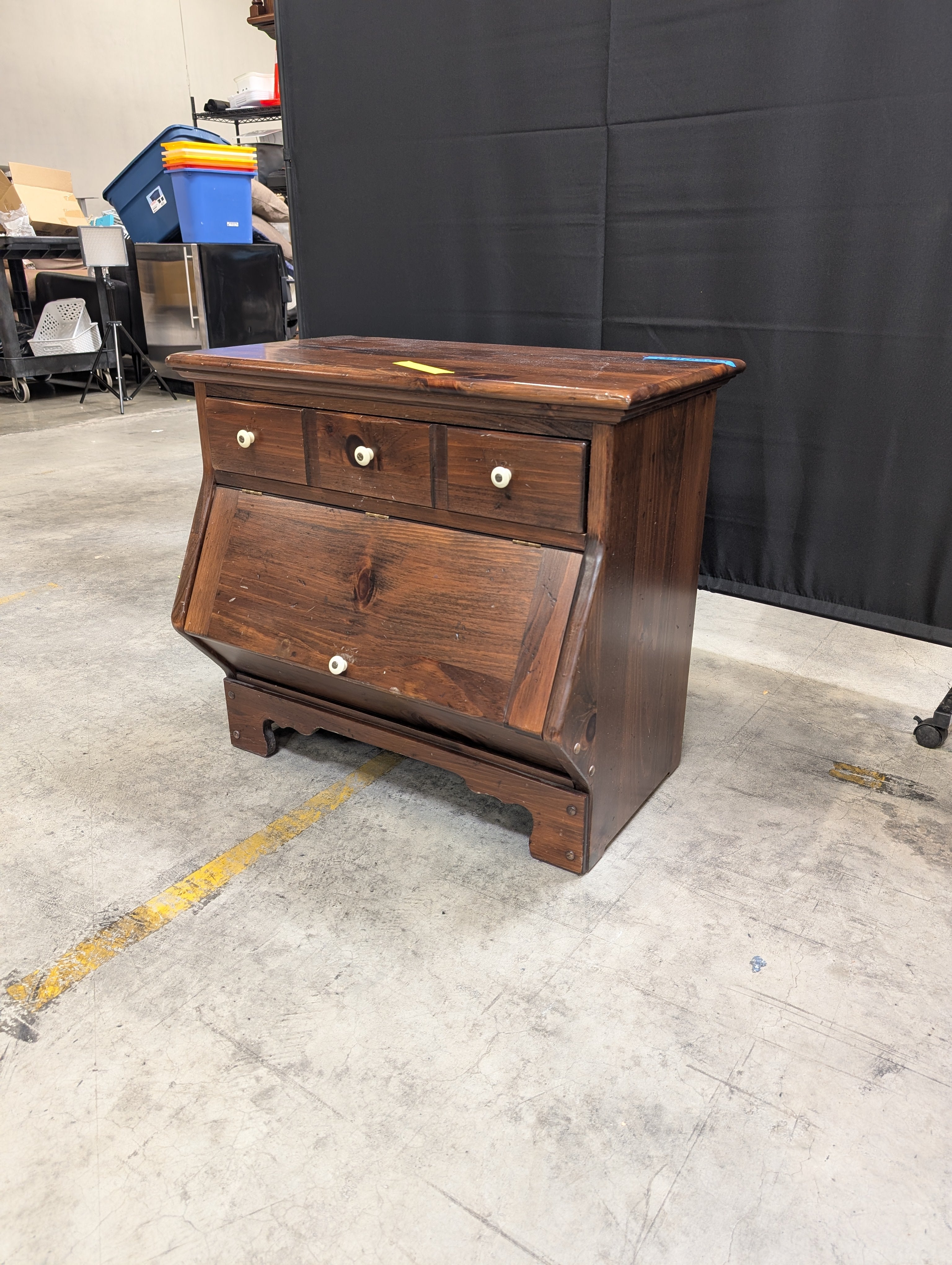 Ethan Allen Solid Wood Secretary Nightstand with Drop-Front Desk