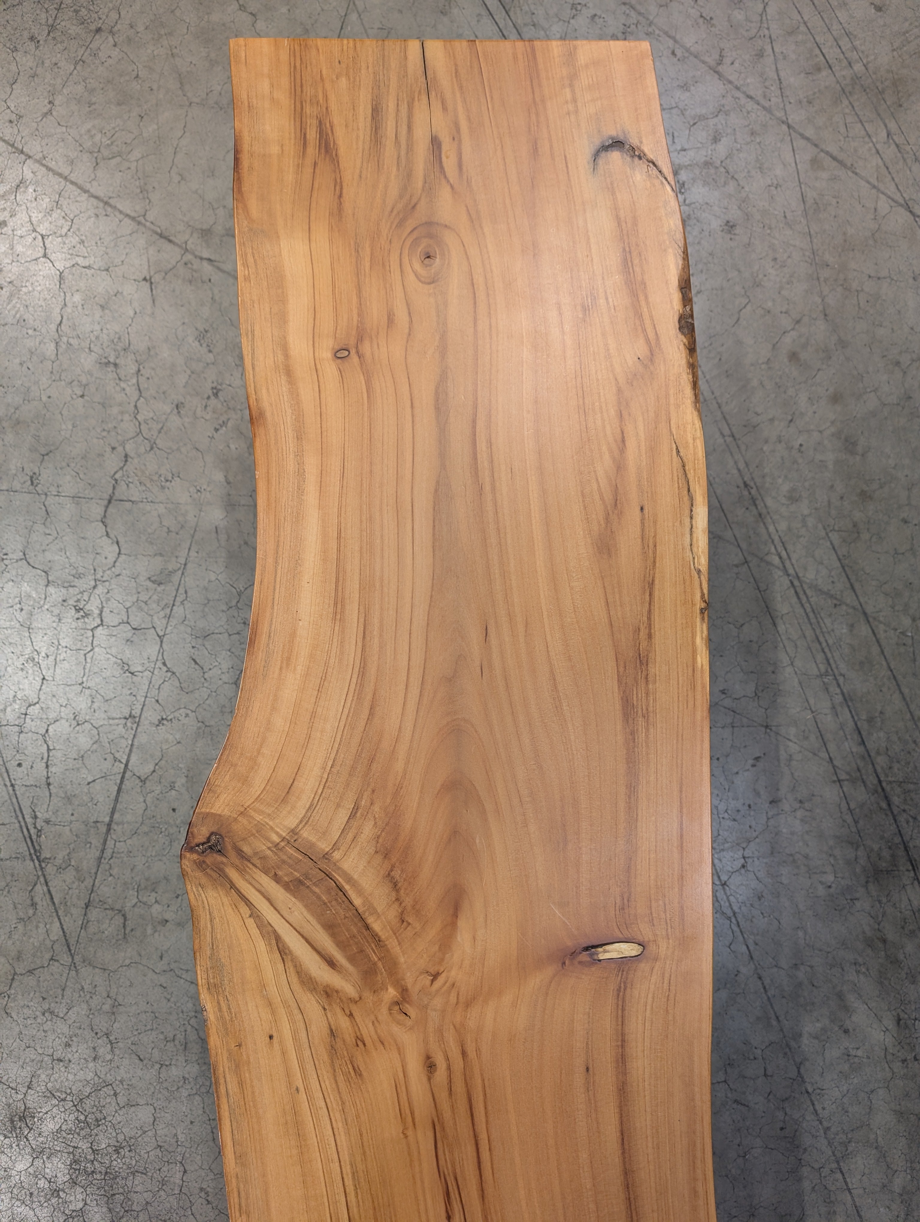 Rustic Live Edge Wood Slab Bench with Hairpin Legs