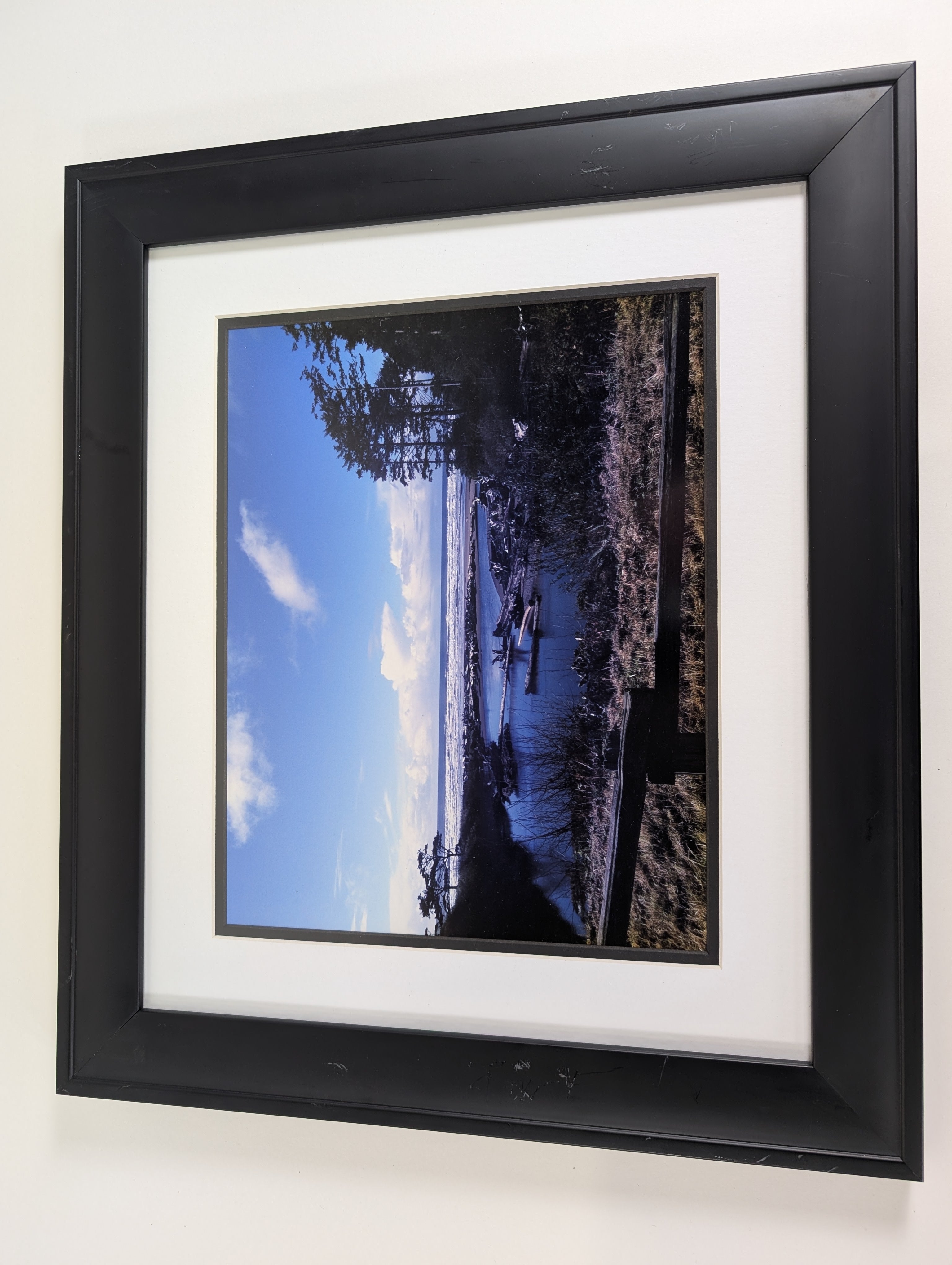 Sleek Black Picture Framed Beach Photo