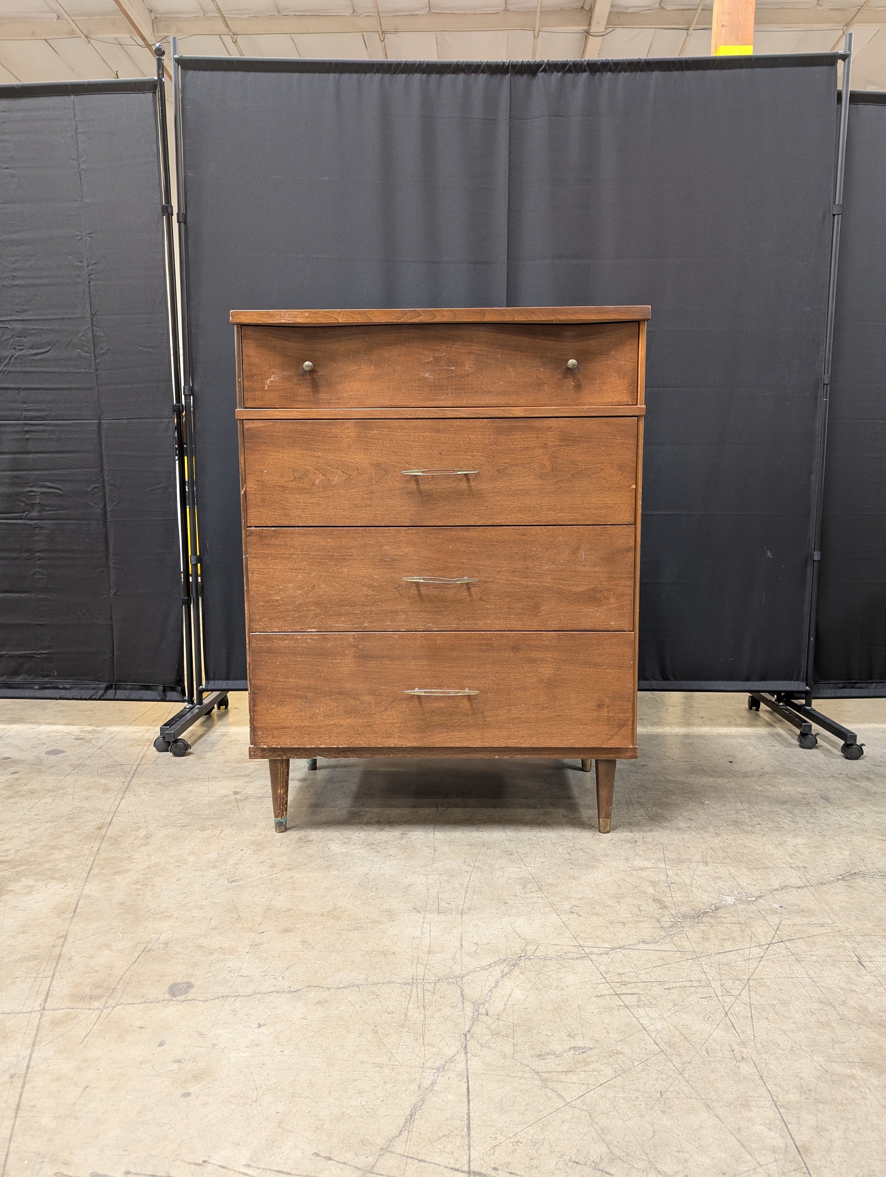 Harmony House Modern Wood Four-Drawer Chest with Tapered Legs