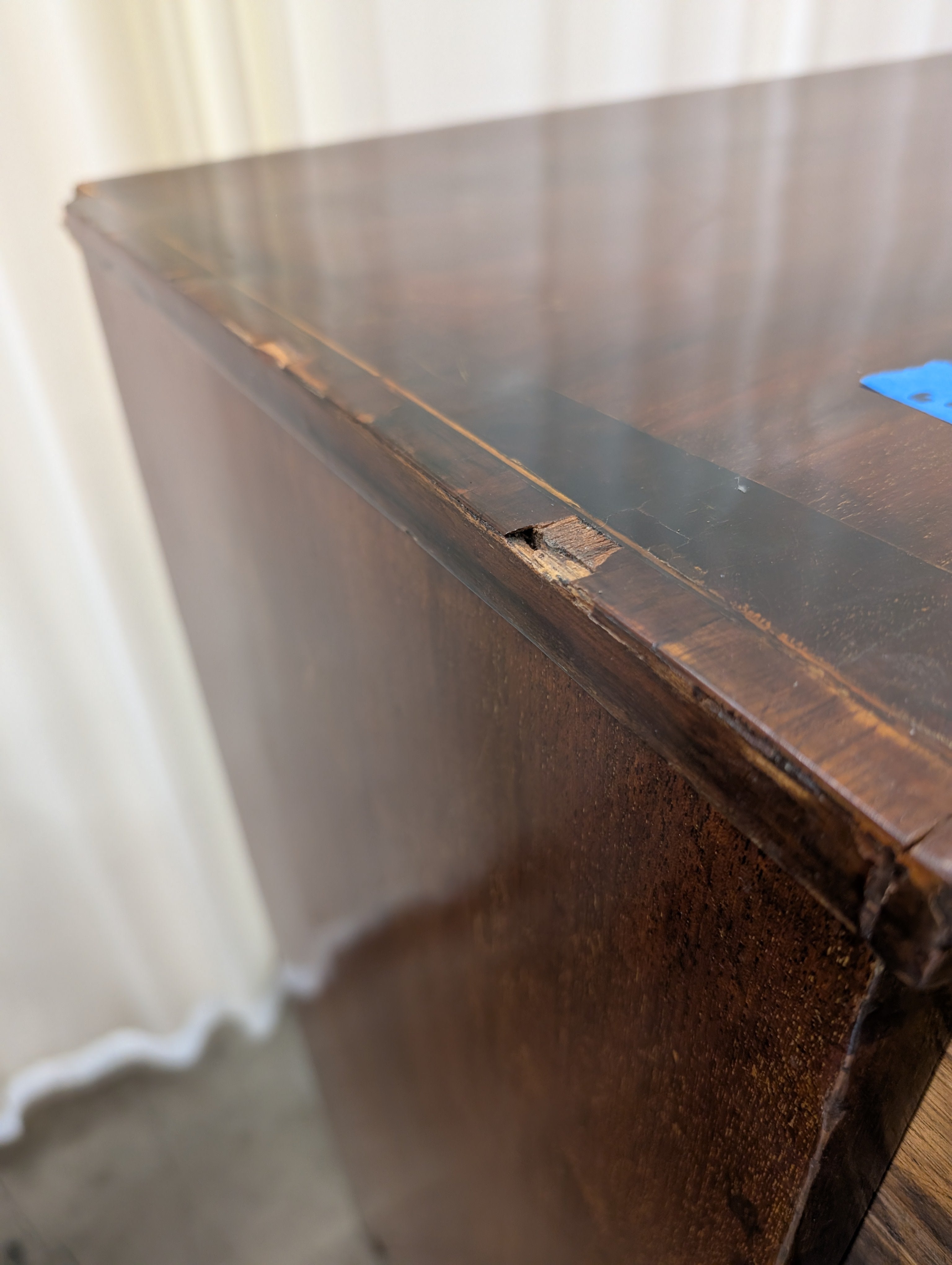 Vintage Bow Front Wood Chest of Drawers