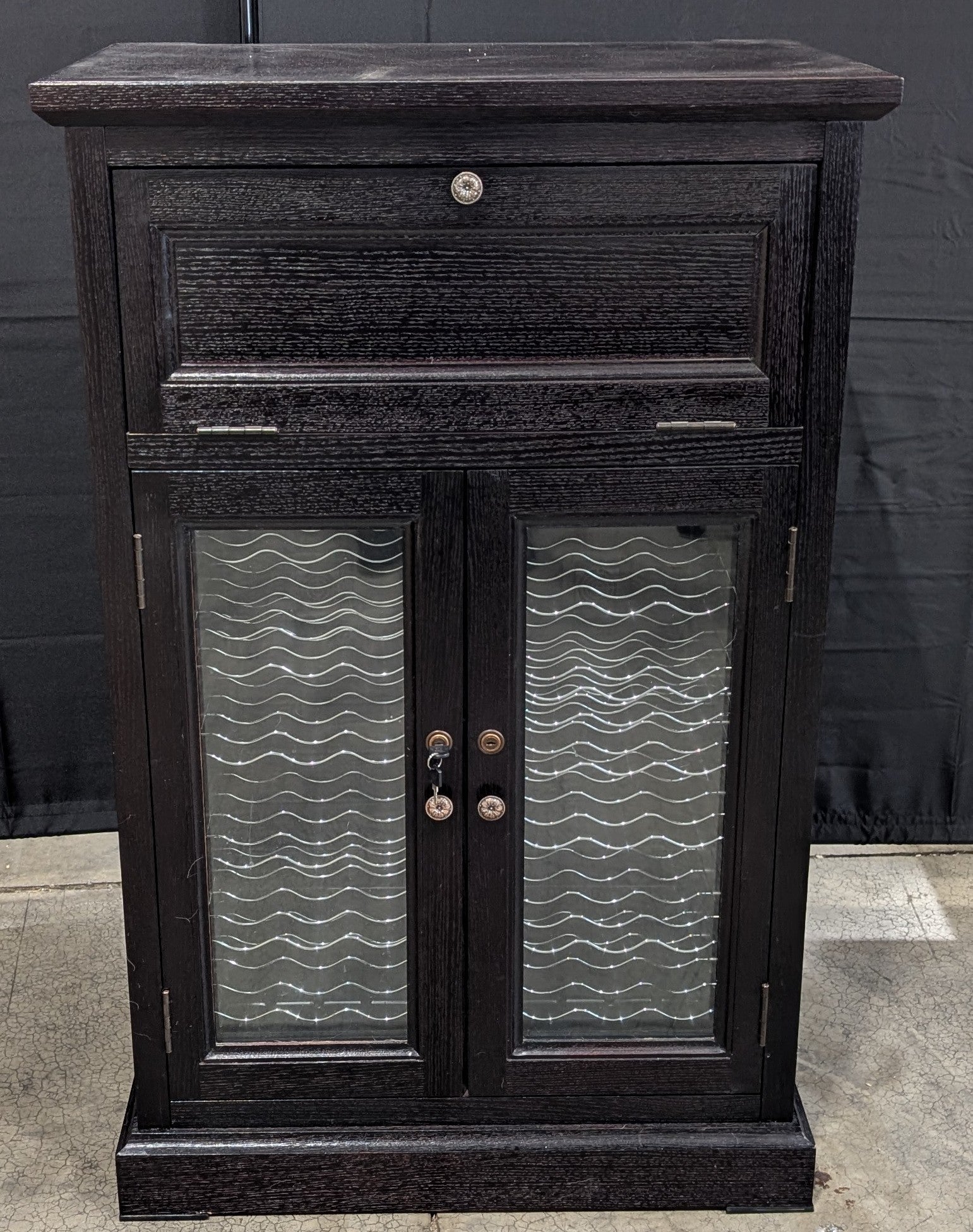 WineEnthusiast Dark Wood Cabinet